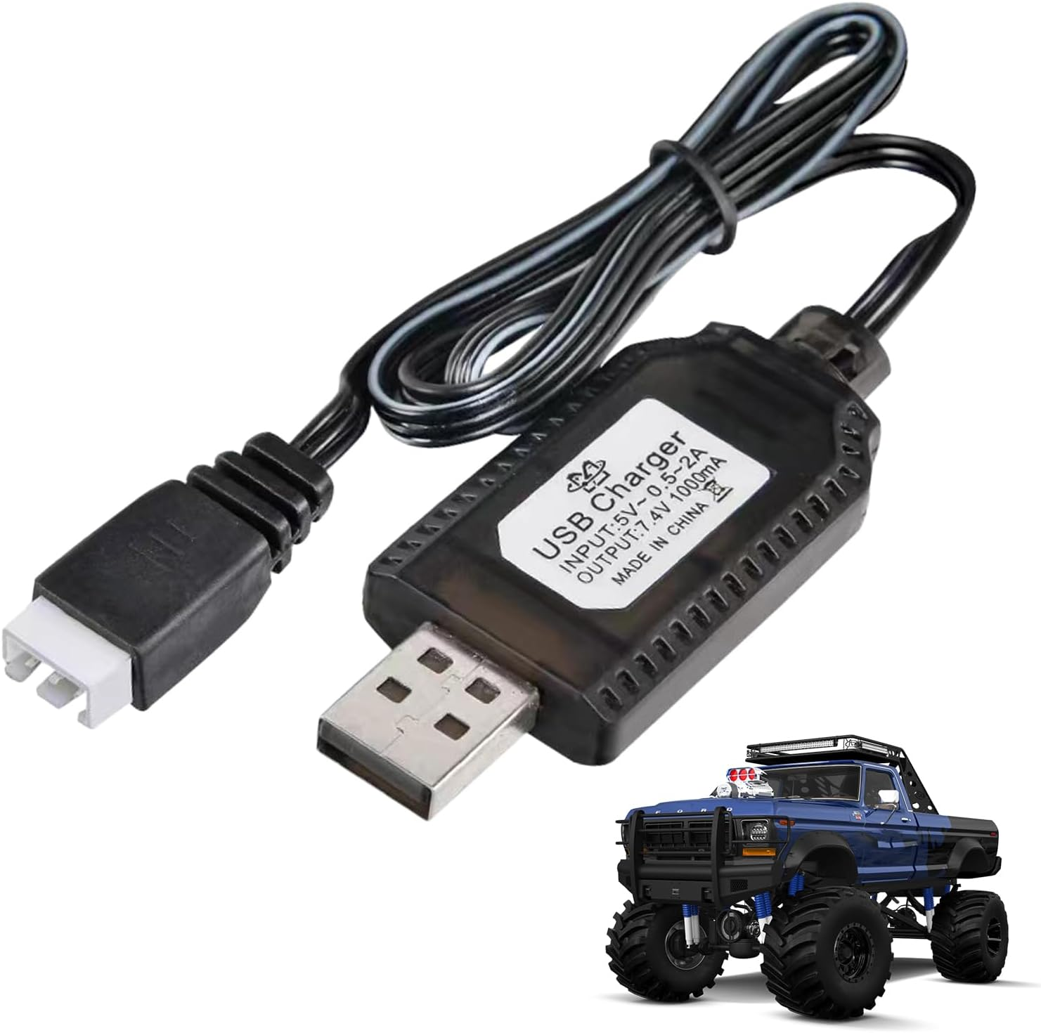 Drone Battery Charger - Charging Cable for Toy Battery for 7.4V 1000Ma,Portable Charging Cable for Toy Battery with Indicator Light Design, Automatically Adapt Drone Battery Charger Jmedic