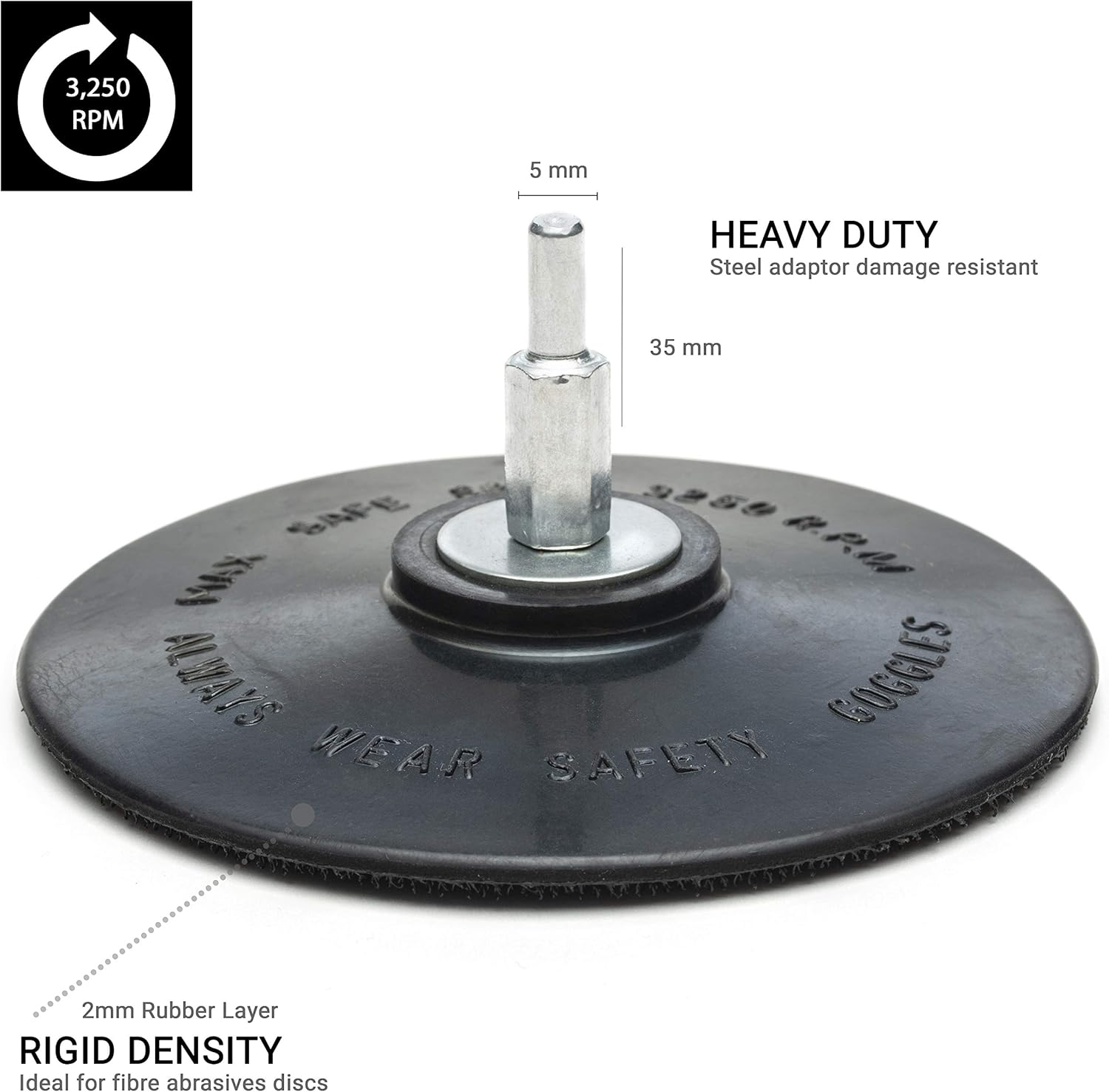 Glass Polish 100Mm Backing Pad for Drill - Hook and Loop Grip - Compatible with Electric Drill - Fine Grit - Rubber Material - GP12734 image number 3