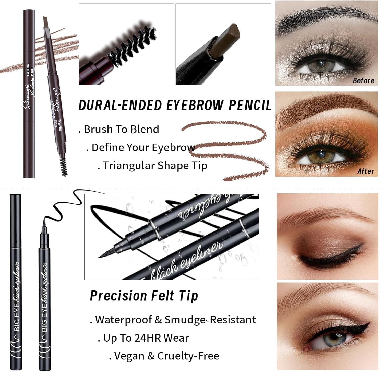 YBUETE Makeup Set Kit for Women Girls Teens, Makeup Present Set, Includes 9 Color Eyeshadow, Counter Stick, Foundation, Eyebrow Pencil, Eyeliner, Mascara, Lip Gloss, 5Pcs Brushes, Sponge image number 6