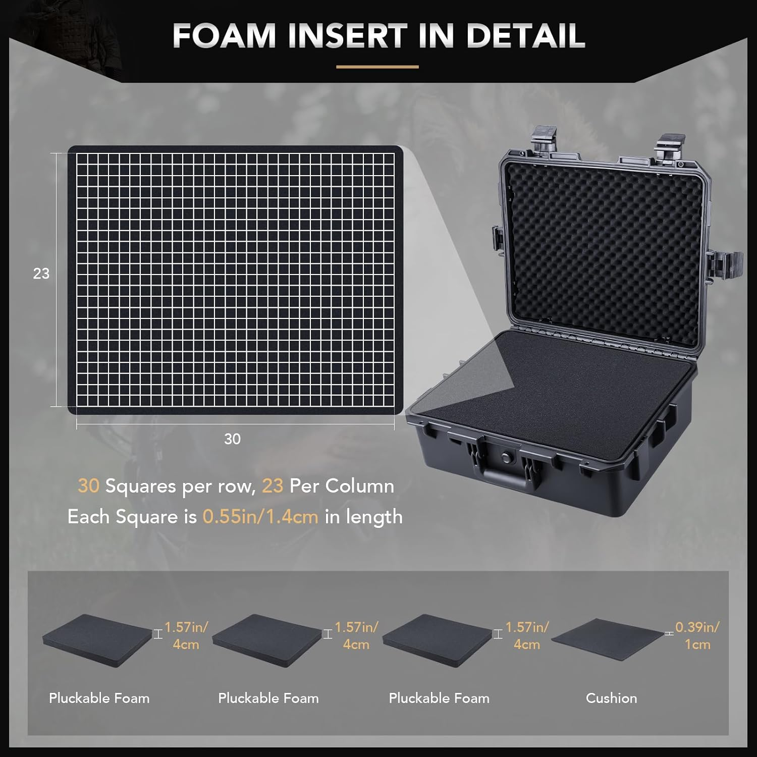 Lykus HC-4620 Waterproof Hard Case with Foam, Interior Size 46X36X18 Cm, Suitable for Camera,Projector,Laptop,Electronic Equipment and More image number 2