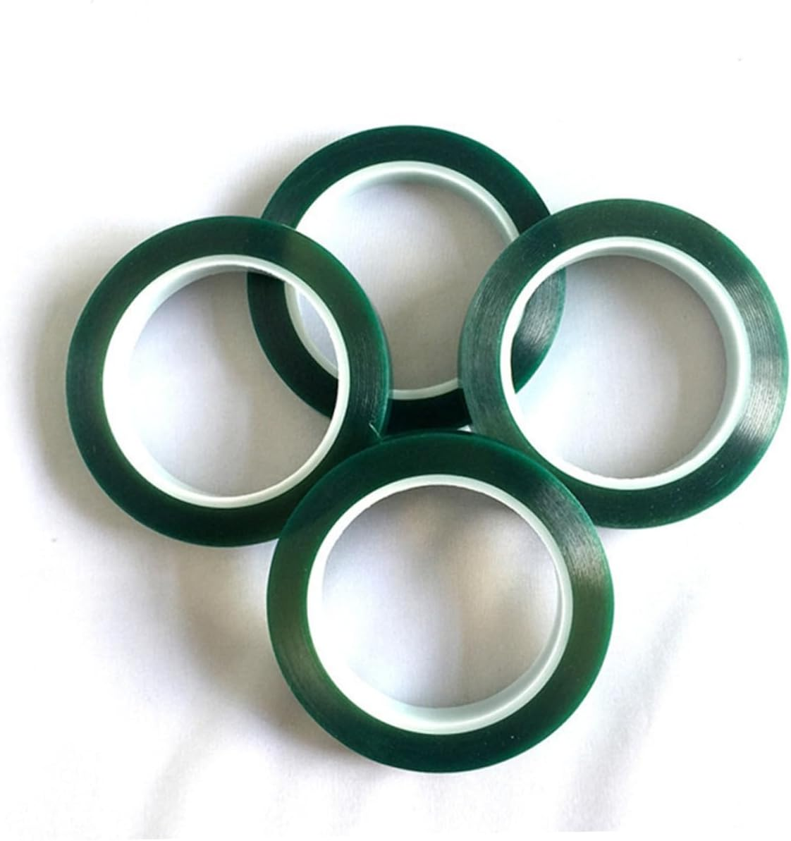 5Pcs Green High Temperature Resistant Pet Adhesive Tape for Car Spray Paint Plating Circuit Board Shielding 8Mm X 33M X 0.06Mm Heatproof Automotive Tape