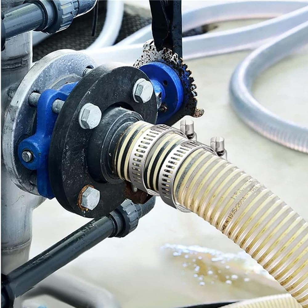 7Pcs 9.8 Feet Long Worm Gear Hose Clamp with Fasteners, 304 Stainless Steel Large Adjustable Pipe Clamps 6Pcs Fasteners for Ductwork, Pole Securing and Strapping image number 1