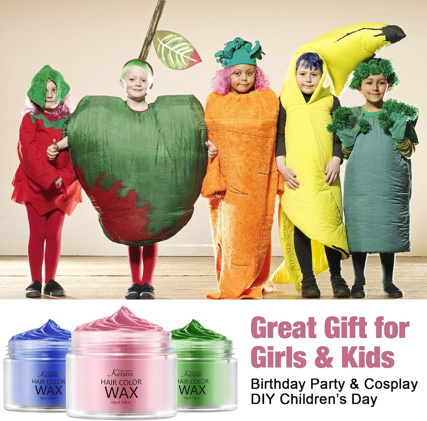 Temporary Hair Color for Kids, Magic Master Keratin Hair Wax Color Dye for Dark Hair Instant Colored Hair Gel Hairstyle Wax Cream Mud Pomade 3.4 Oz Girl Gifts, Party, Cosplay & Halloween (Marshmallow Pink) image number 2