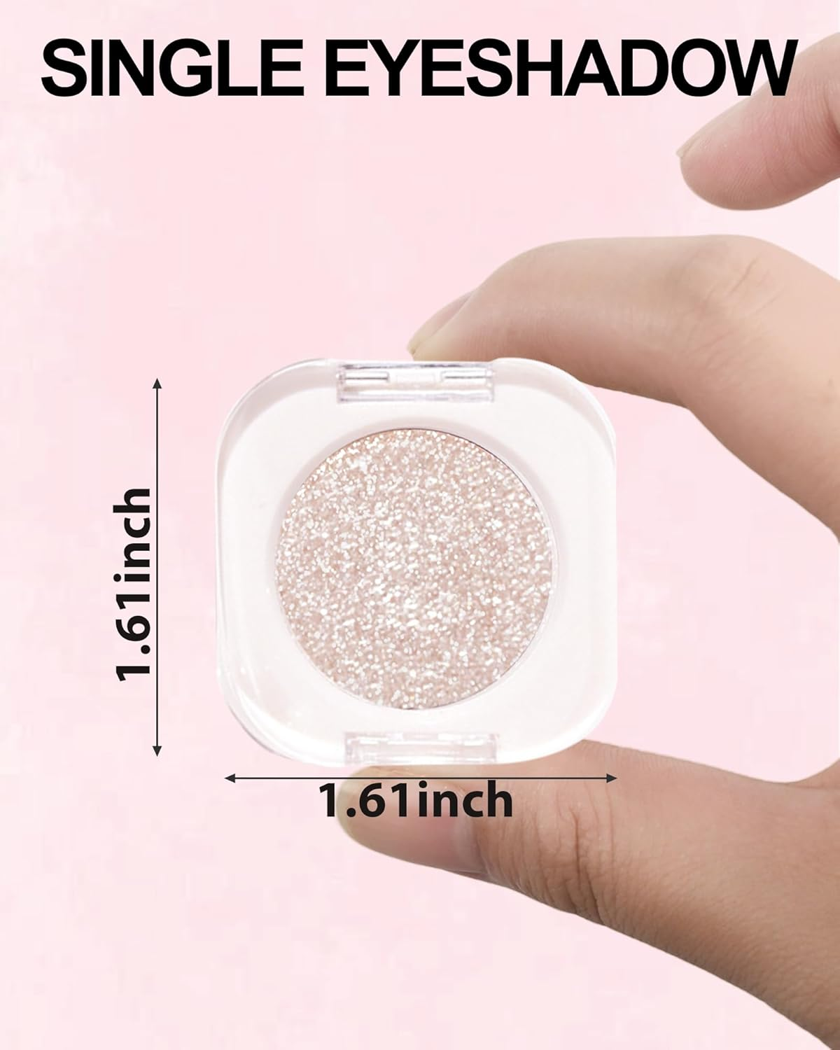 Glitter Eye Shadow Champagne Gold, Sheer Pearl Glowy Single Eyeshadow Palette, Waterproof, Durable, Fine Texture & Blendable, Diamond Shimmering Eyeshadow Highlighter Palette Eye Make-Up 09 image number 6