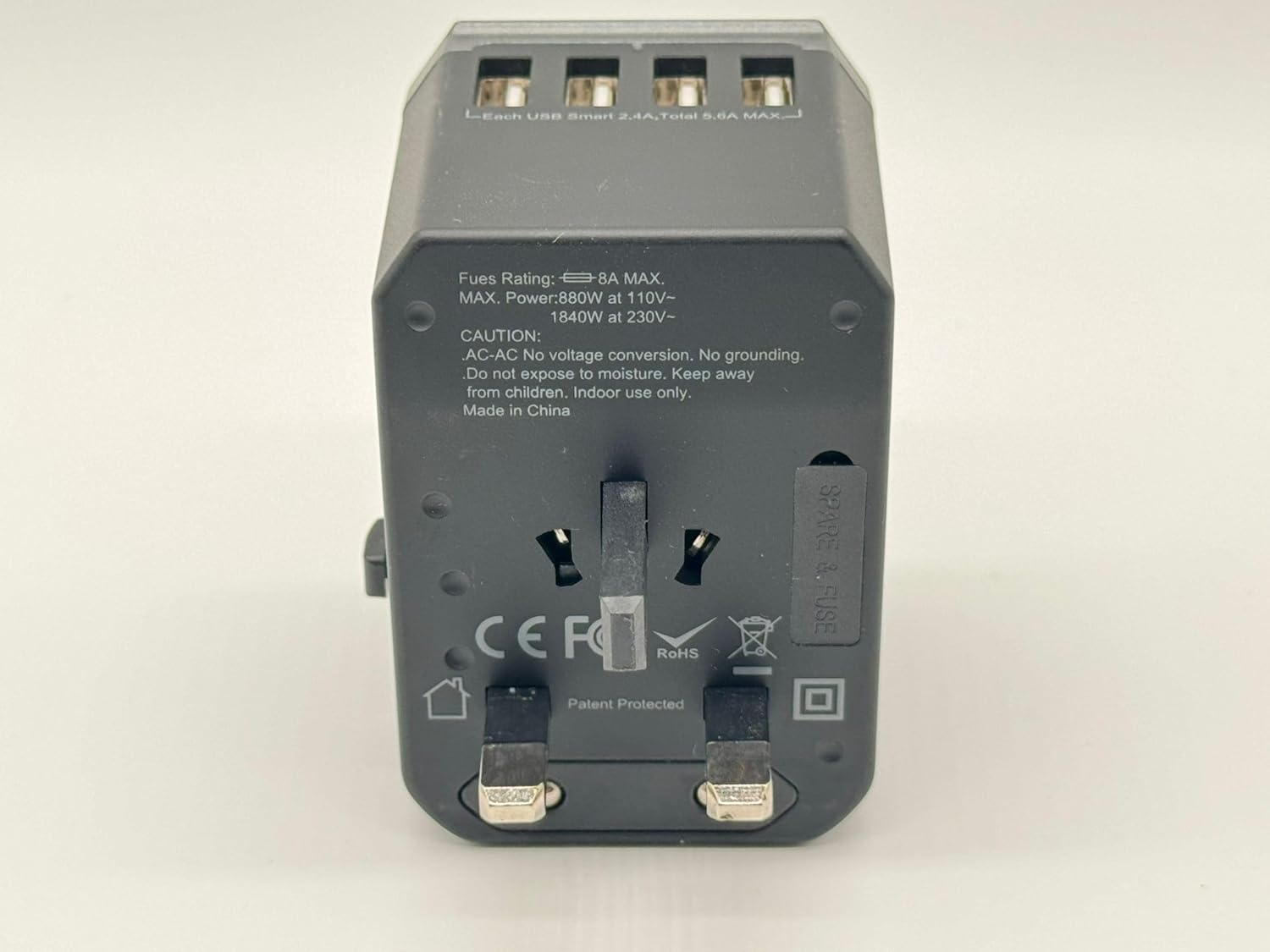 Vortex 788CB 28W World Adaptor 4USB Type C Fast-Charging Multi-Function Conversion Plug Is a Global Plug from European to American Plug