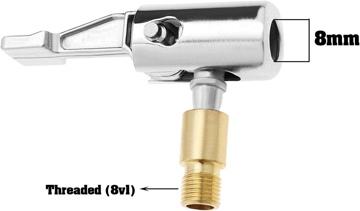 VGOL 8V1 Thread Air Inflator Hose Adapter Replacement Tire Air Chucks Car Air Pump Thread Nozzle Adapter Car Pump Accessories for Motorcycles Car, Non-Deflate image number 2