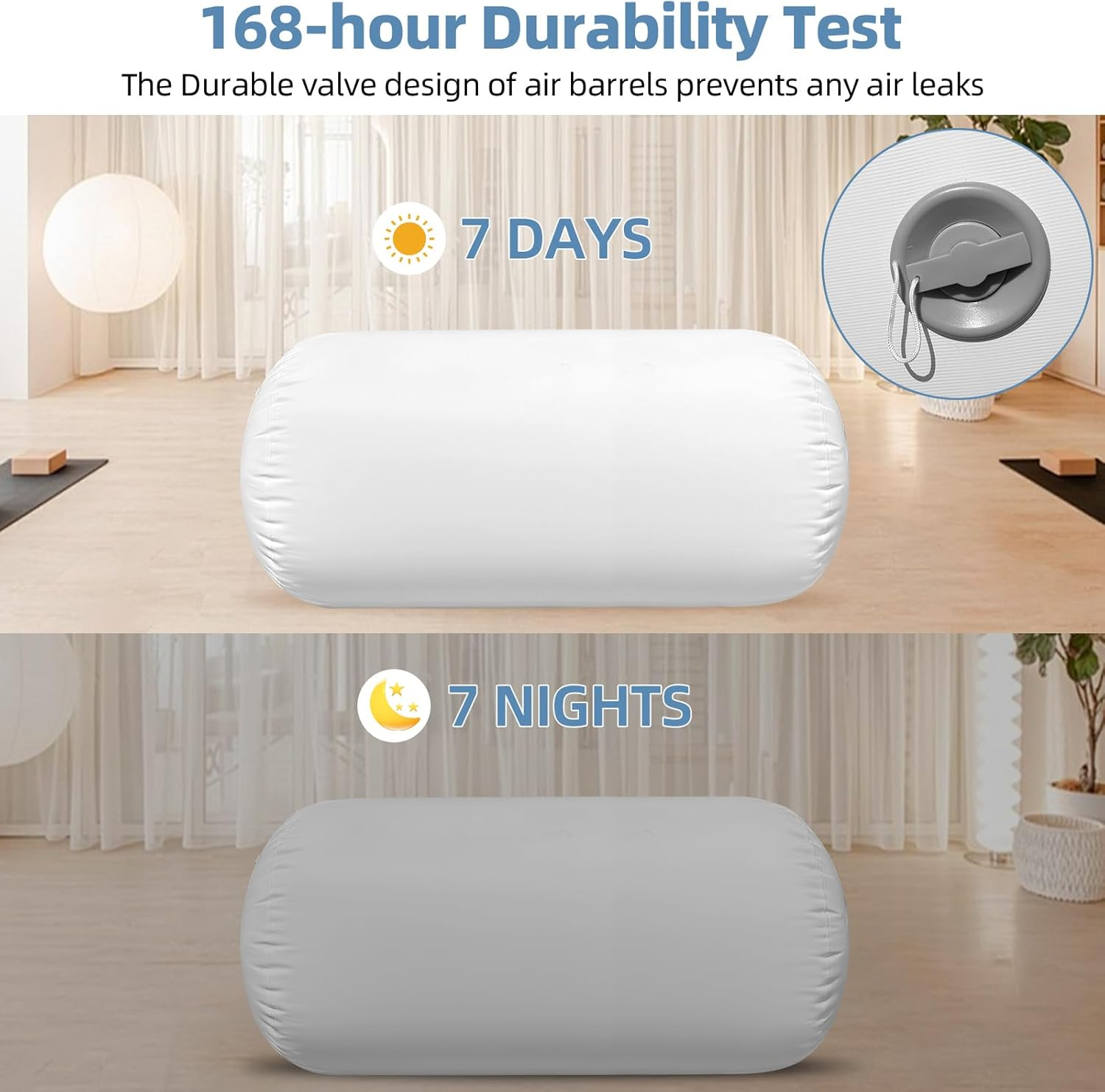 Air Roller Gymnastics Barrel Backhandspring Training Air Barrel Gymnastics Roller for Tumbling Cheerleading Training Yoga Gym with Manual Air Pump image number 6