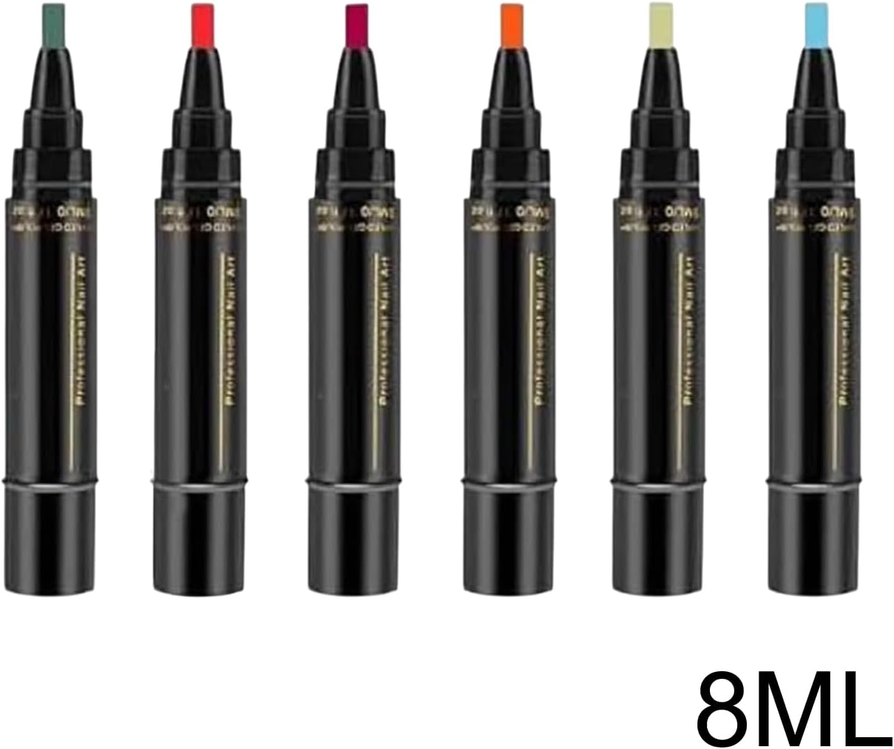 6Pcs Nail Polish Pen Set, 5 Ml Nail Varnish Pen, French Manicure Nailgel Polish Pencil, Quick Dry Naiil Arts P-En, Soak off UV Nailpolish Tool, Manicure Pedicure DI.Y Nailgel Pencil for Women, Girls - 01 image number 2