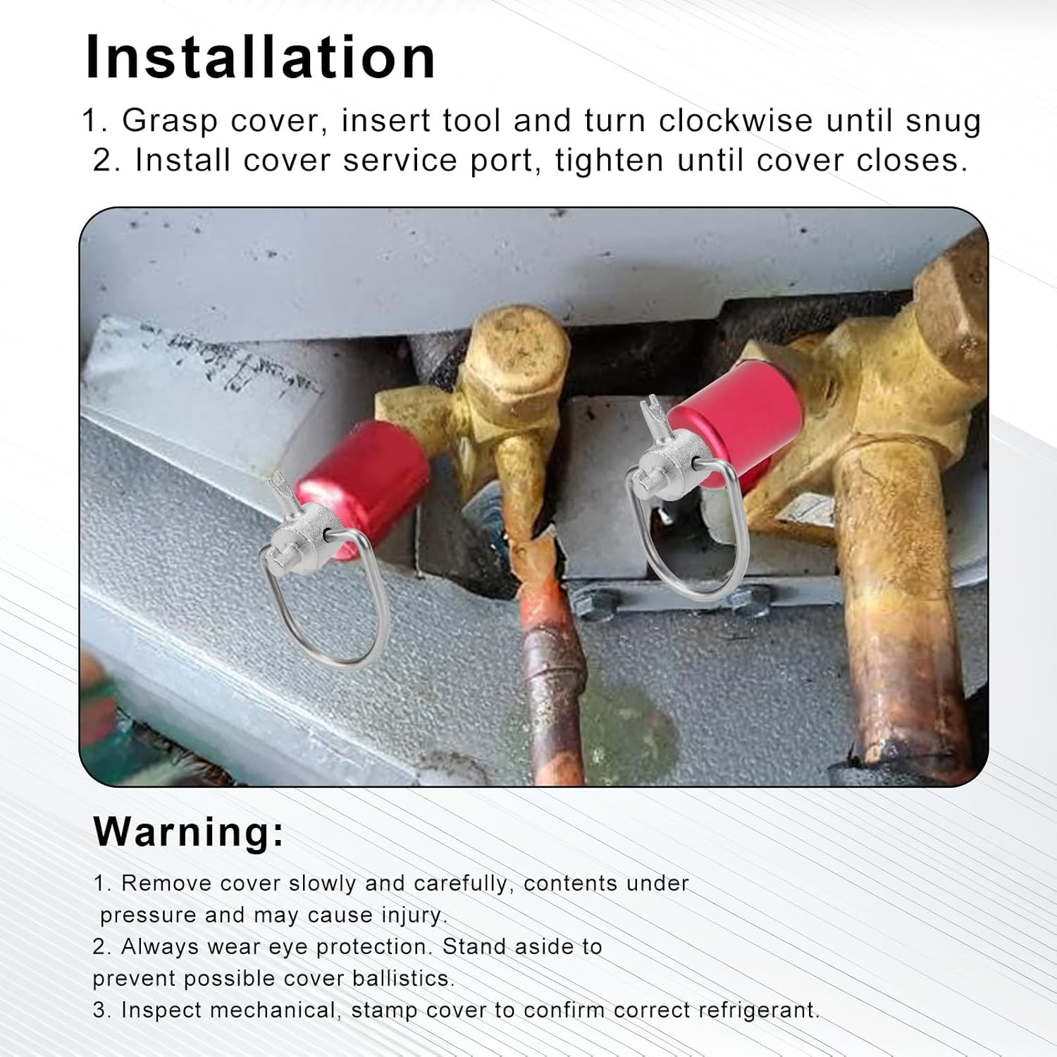 4Pcs HVAC Key Tool for 410A and R22 Refrigerants, Locking Cap Key Multi-Function Triple Keys Tool Installation & Removal Tamper-Resistant Hand Tools for Air Refrigeration & Equipment Repair