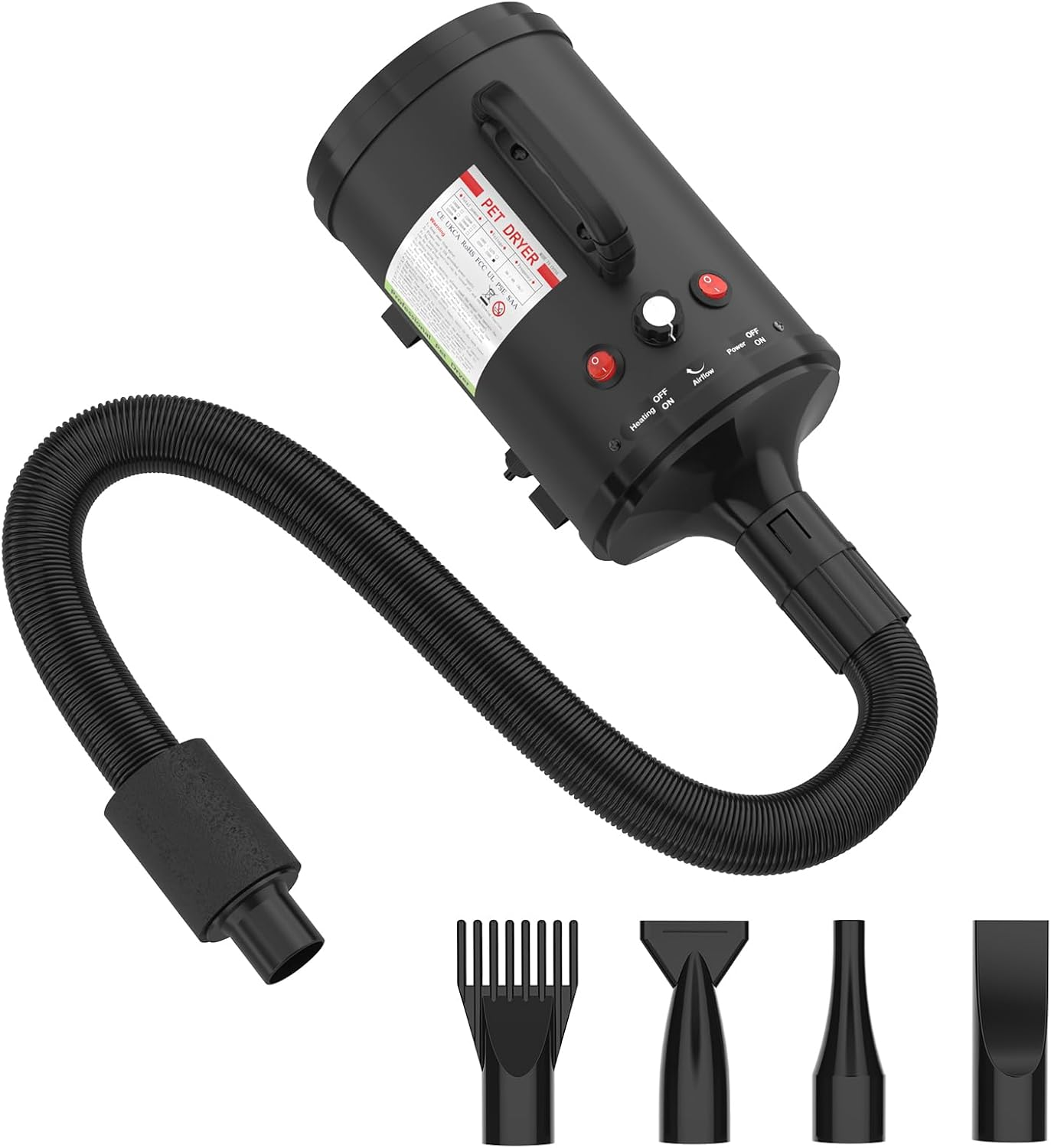 OPPSBUY Pet Dryer, Pet Grooming Hair Dryer with Heater, Home Dog Hair Dryer with Adjustable Wind Speed, Flexible Hose image number 5