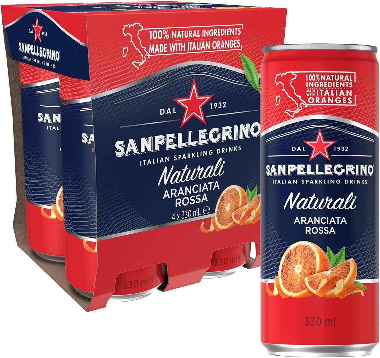 San Pellegrino Aranciata Rossa Can, 24 X 330Ml (Slim Can) image number 2