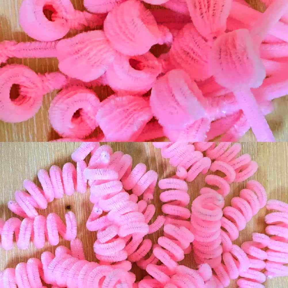 100Pcs Pink Pipe Cleaners Chenille Stem for DIY Crafts,Arts,Wedding,Home,Party,Valentine'S Day Holiday Decoration 6 Mm X 12 Inch image number 3
