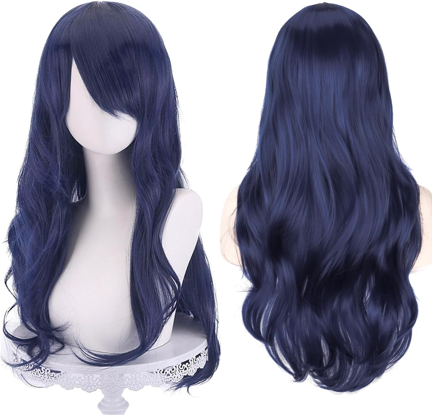 YEESHEDO Light Blonde Cosplay Wig for Women Long Wavy Hair Synthetic Wigs with Fringe for Halloween Party Costume Anime 28 Inches 70 Cm