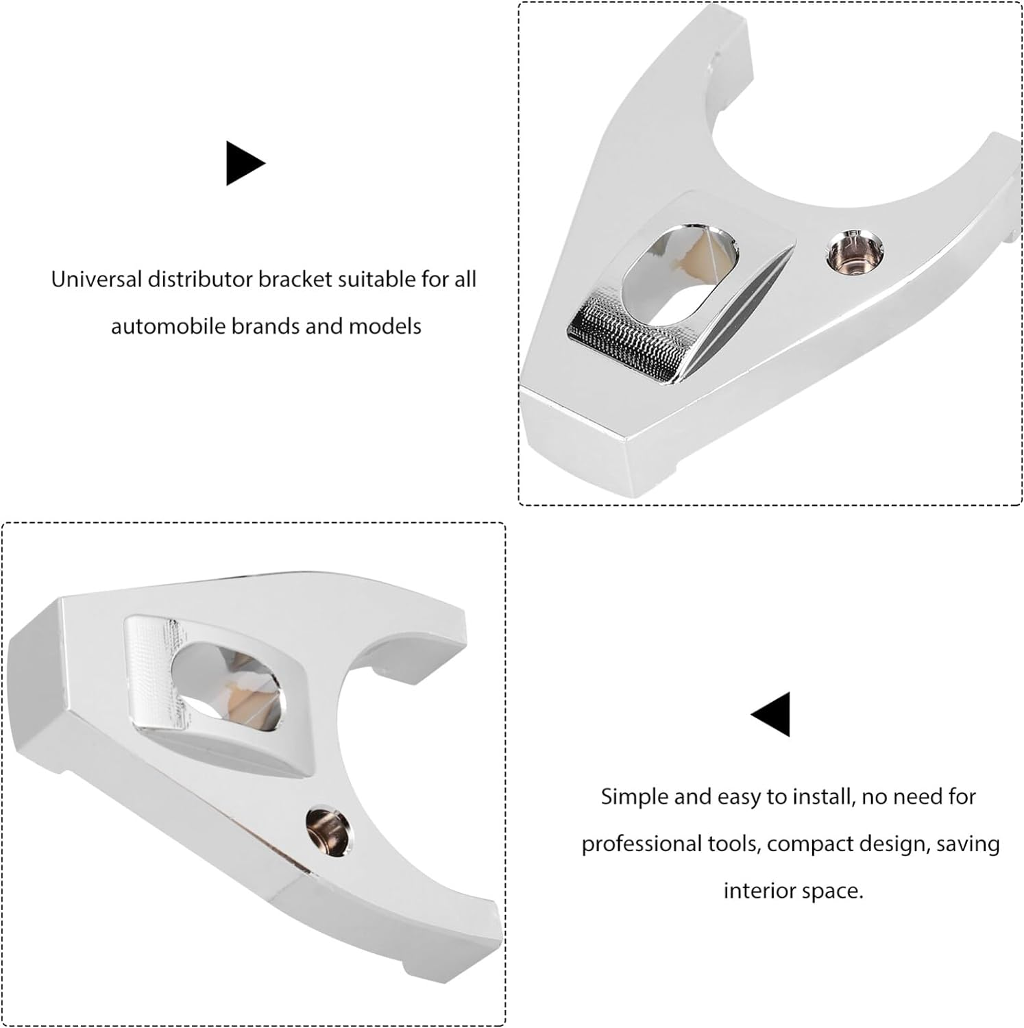 Gatuida Aluminum Distributor Clamp Sturdy Hold-Down Bracket for Various Car Models Easy Installation Fixed Screws Construction for Enhanced Performance