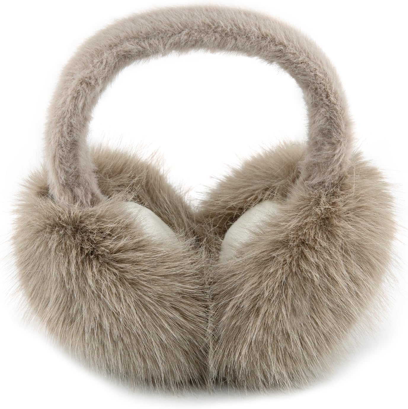 Ear Muffs for Winter Women Girls Faux Fur Fuzzy Earmuffs Foldable Ear Warmer Fleece Lining Ear Covers