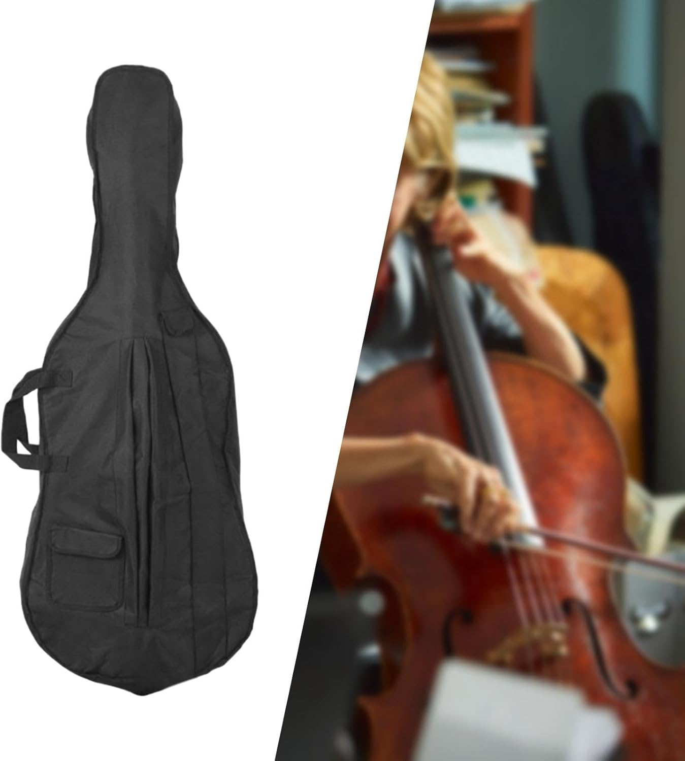 Luwecf Large Capacity Cello Cover with Multiple Storage Pockets, 4 to 4 image number 5