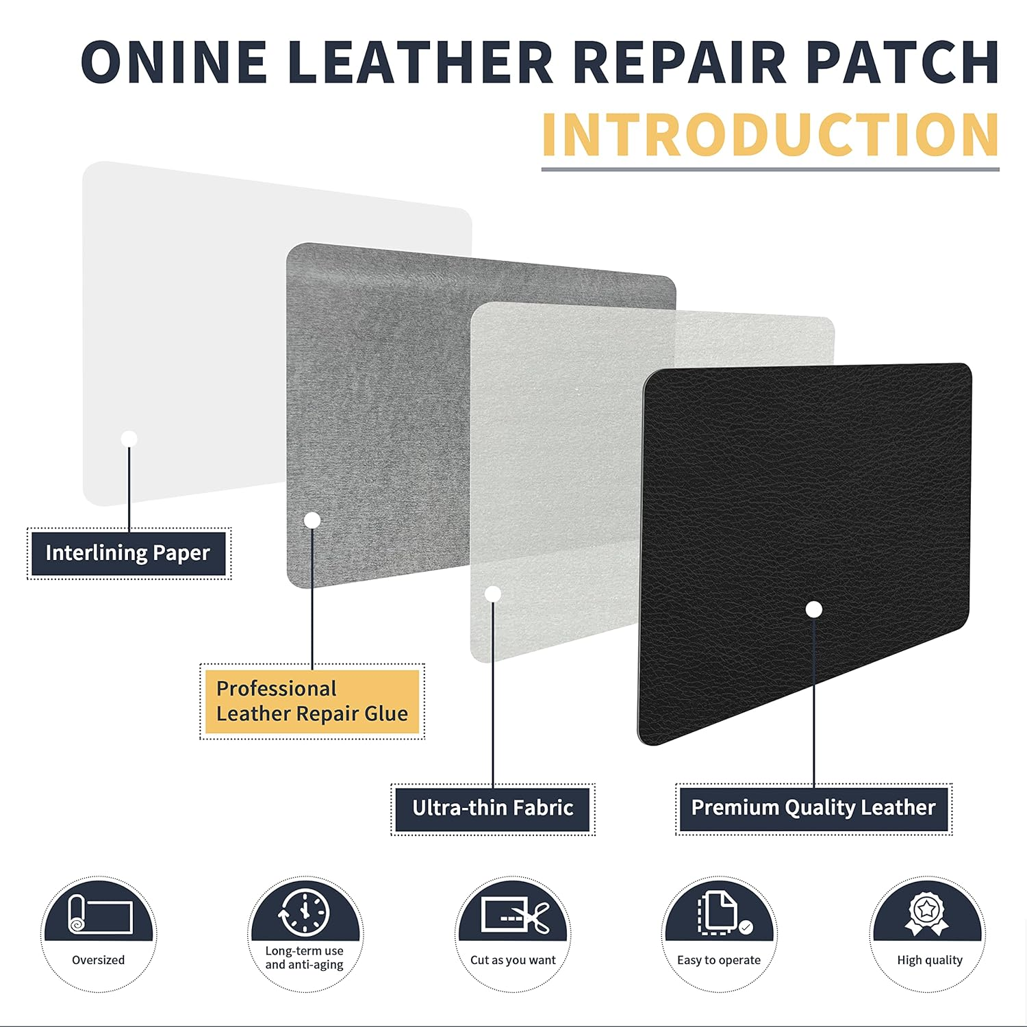 Leather Repair Patch，Leather Repair Tape, 12 X 48 Inches Leather Repair Patch for Furniture,Vinyl Repair Kit，Leather Couch Patch，For Sofas, Furniture, Car Seats, Office Chairs(Black) image number 1