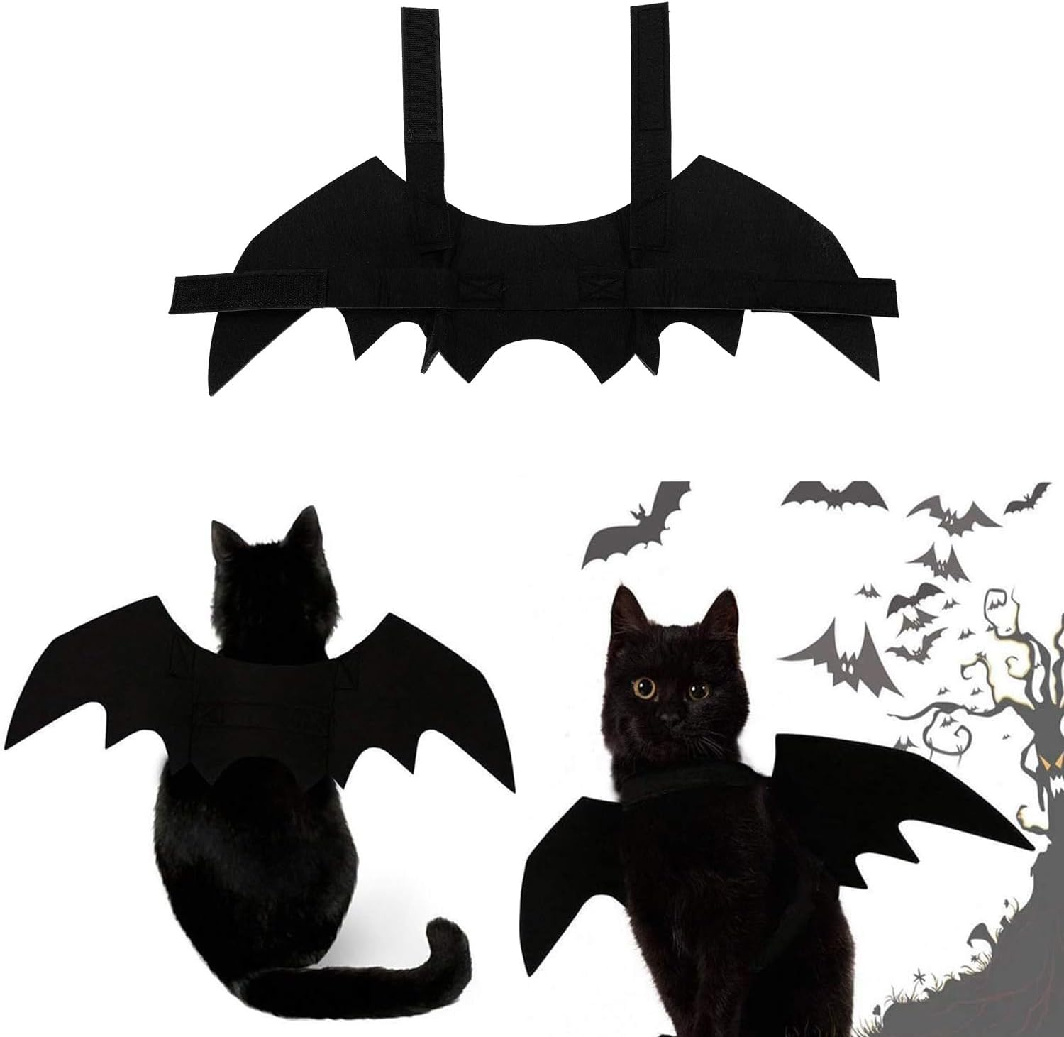 Pet Cat Bat Wings for Halloween Party, Thanksgiving Costume for Cats and Dogs, Puppy Collar Leads Cosplay, Wings for Pet Costume image number 5