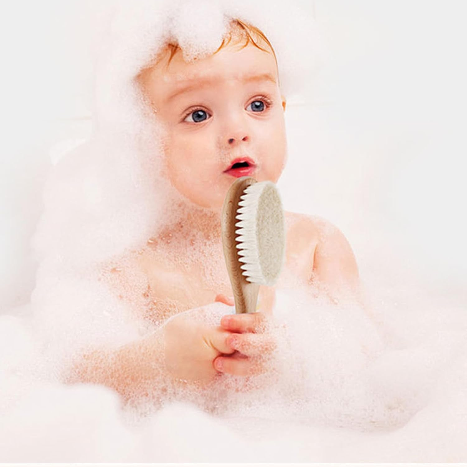 4PC Baby Comb Set-Soft Bristle Goat Hair Brush for Kids,Toddler Hair Brush Grooming Kit for Newborns & Toddlers,Wooden Baby Hair Brushes image number 1