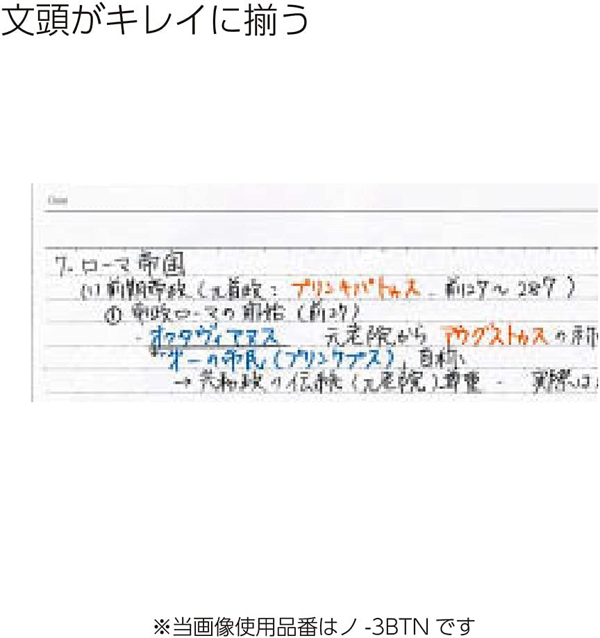 Kokuyo Campus Loose Leaf Paper for Binders, Sarasara Smooth Writing, B5, B 6Mm Dotted Ruled, 26 Holes, 36 Lines, 100 Sheets, Ph Neutral, Bleed Resistant, 75Gsm, Japan Import (NO-836BTN) image number 4