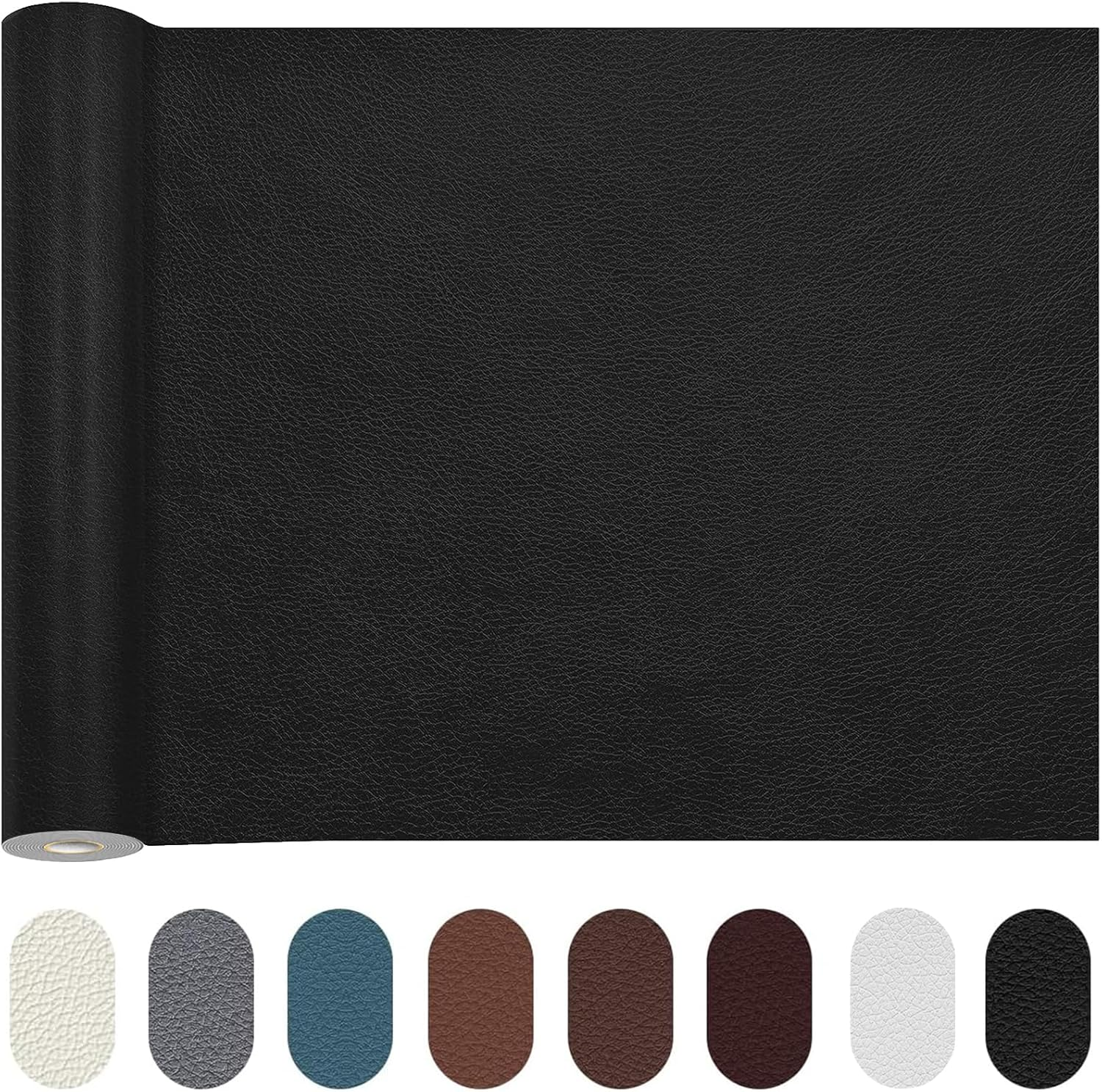 TOJUNE Leather Repair Patch for PU Couches 40 X 150 Cm, Self Adhesive Kit, Waterproof for Sofas, Couch Furniture, Kitchen Cabinets, Car Seats Reupholster (Black)