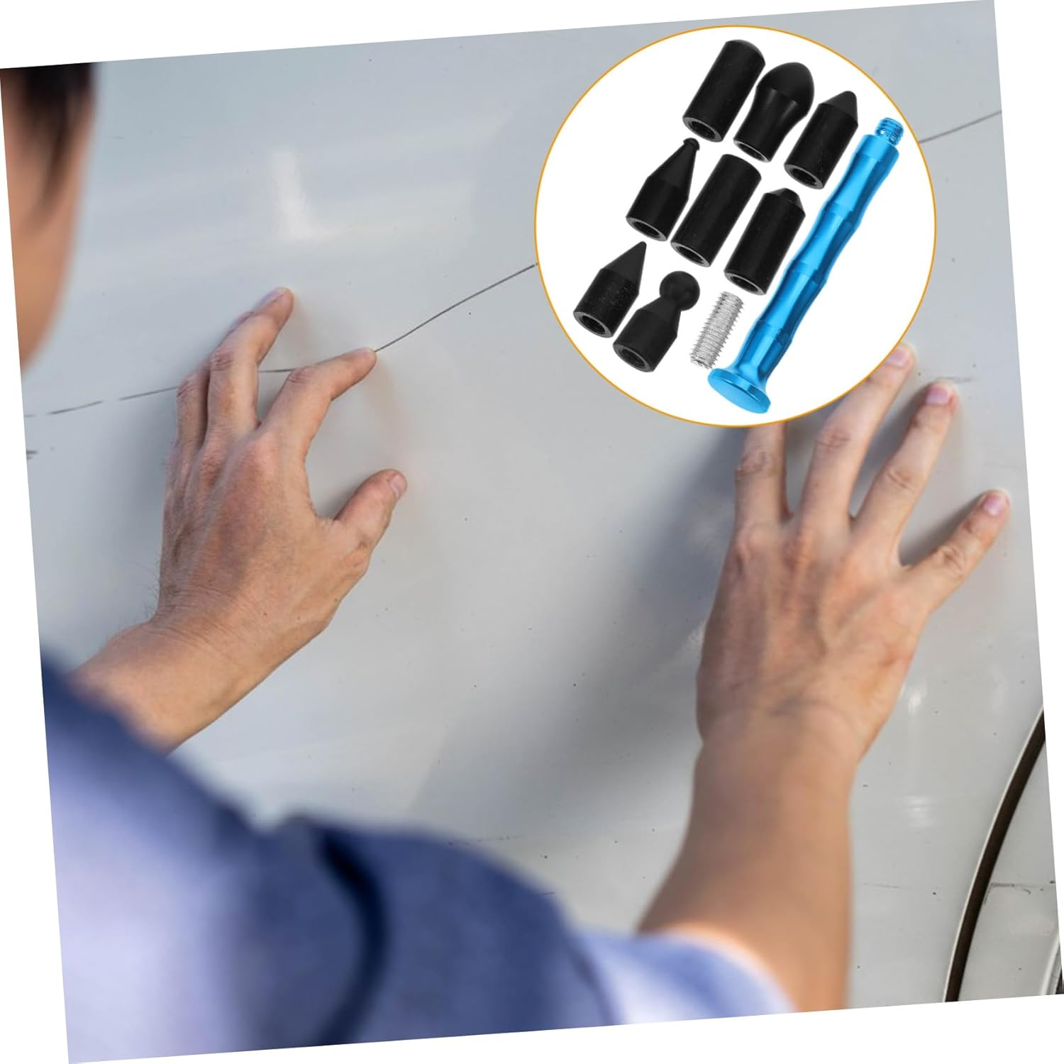 ASAKKURA 3Sets Automotive Dent Removal Kit Tool Tap down Pen Puller Auto Repair Tools for Body Surface image number 2