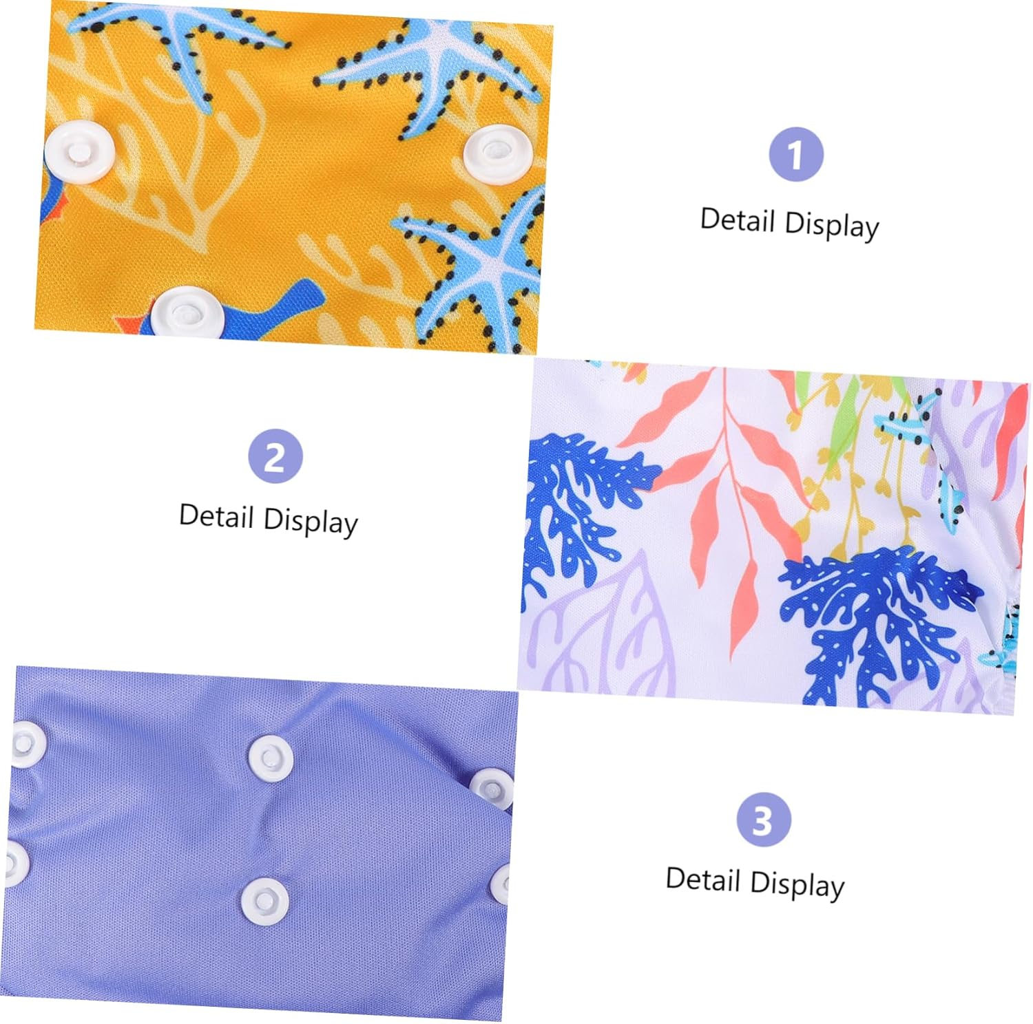 GARVALON 3Pcs Adjustable Absorbent Newborn Nappies for Boys Girls Cloth Diapers Soft Leg Frame for Birthday image number 6