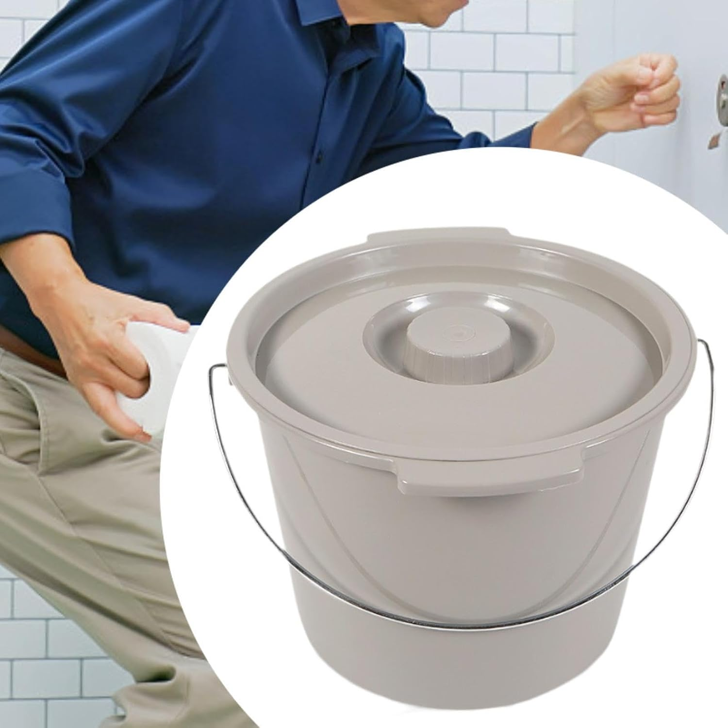 Portable Toilet Bucket Commode Bucket Elderly Potty Travel Toilet for Travel Home image number 2