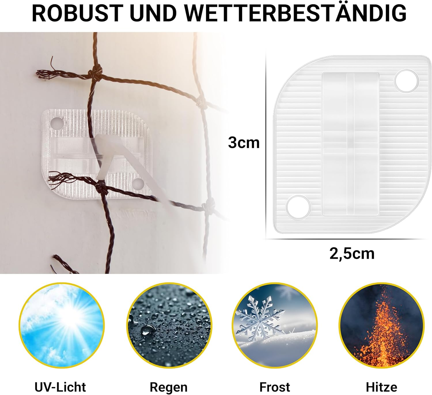 Finopet 75 X Adhesive Hooks and 100 Ml Mounting Adhesive and 75 X Cable Ties, Cat Net Attachment, Adhesive Hooks, Cat Net for Balcony, No Drilling, Cable Holder, Self-Adhesive, Cable Clips image number 5