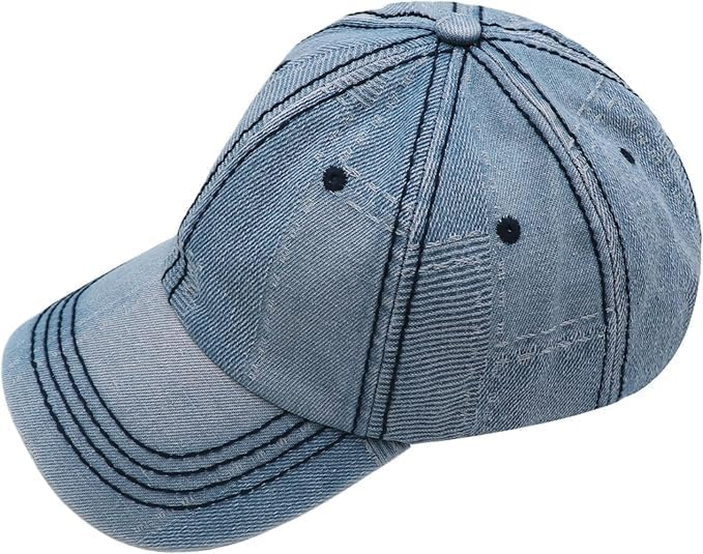 Irregular Splicing Denim Baseball Cap for Women Adjustable Outdoors Sun Cap image number 5