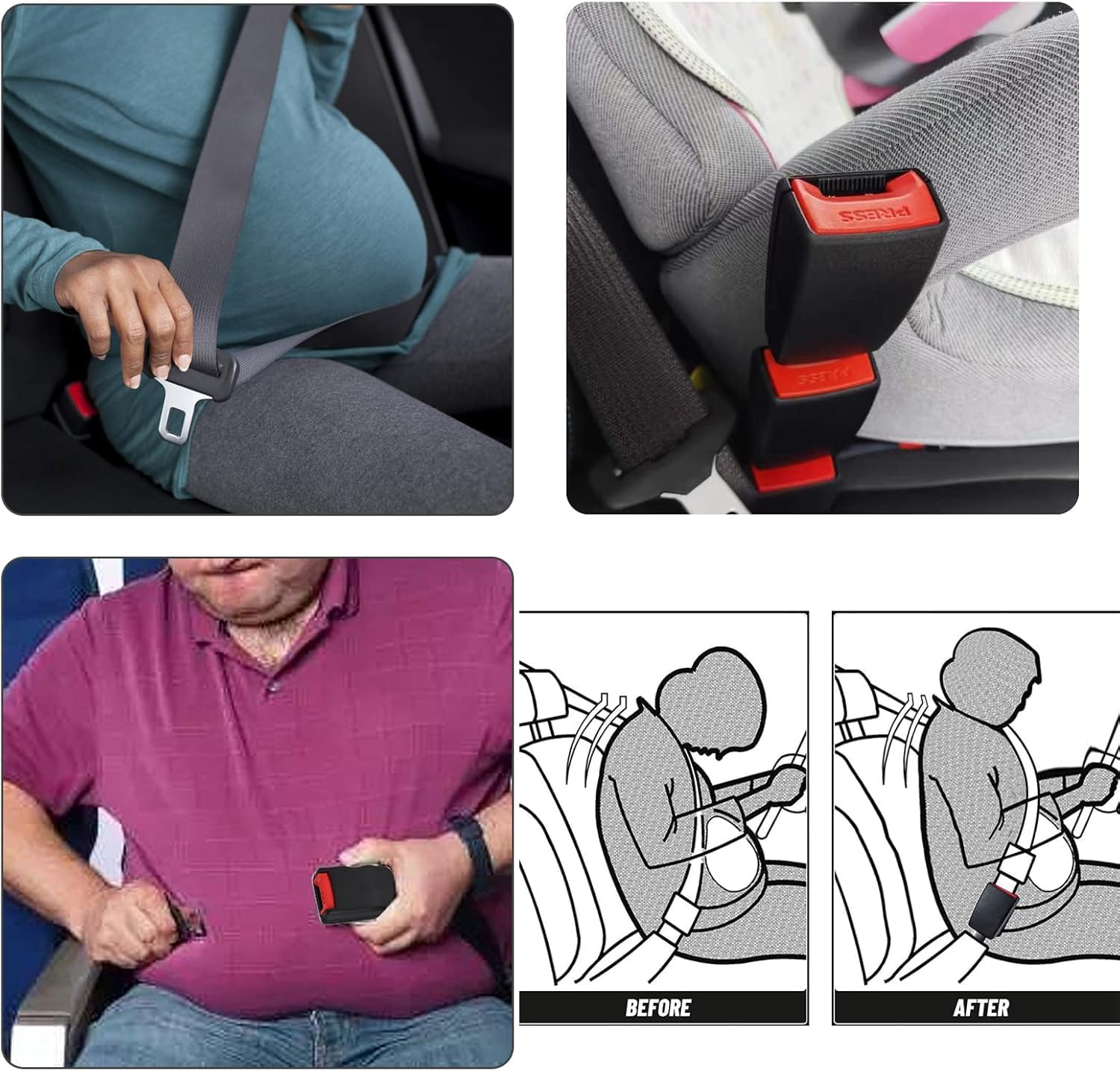 2Pc Car Seat Belt Pads (10.7CM)