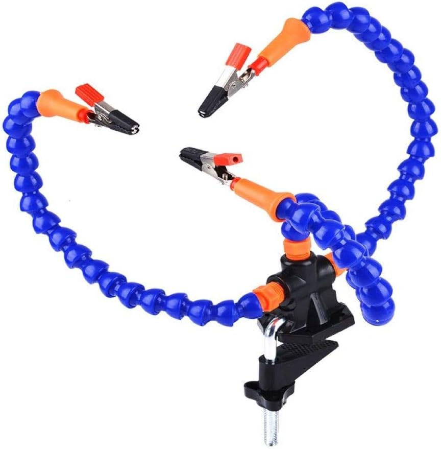 Solder Helping Hands Clamp Station Soldering Third Hand Tool 3Pcs Flexible Arms Swivel Holder image number 4
