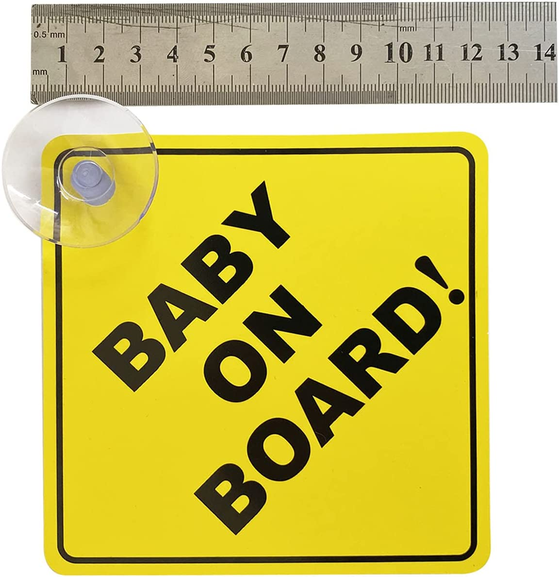 Baby on Board Sticker for Cars 2PCS, Baby on Board Warning Signs with Suction Cups, Durable and Strong without Residue