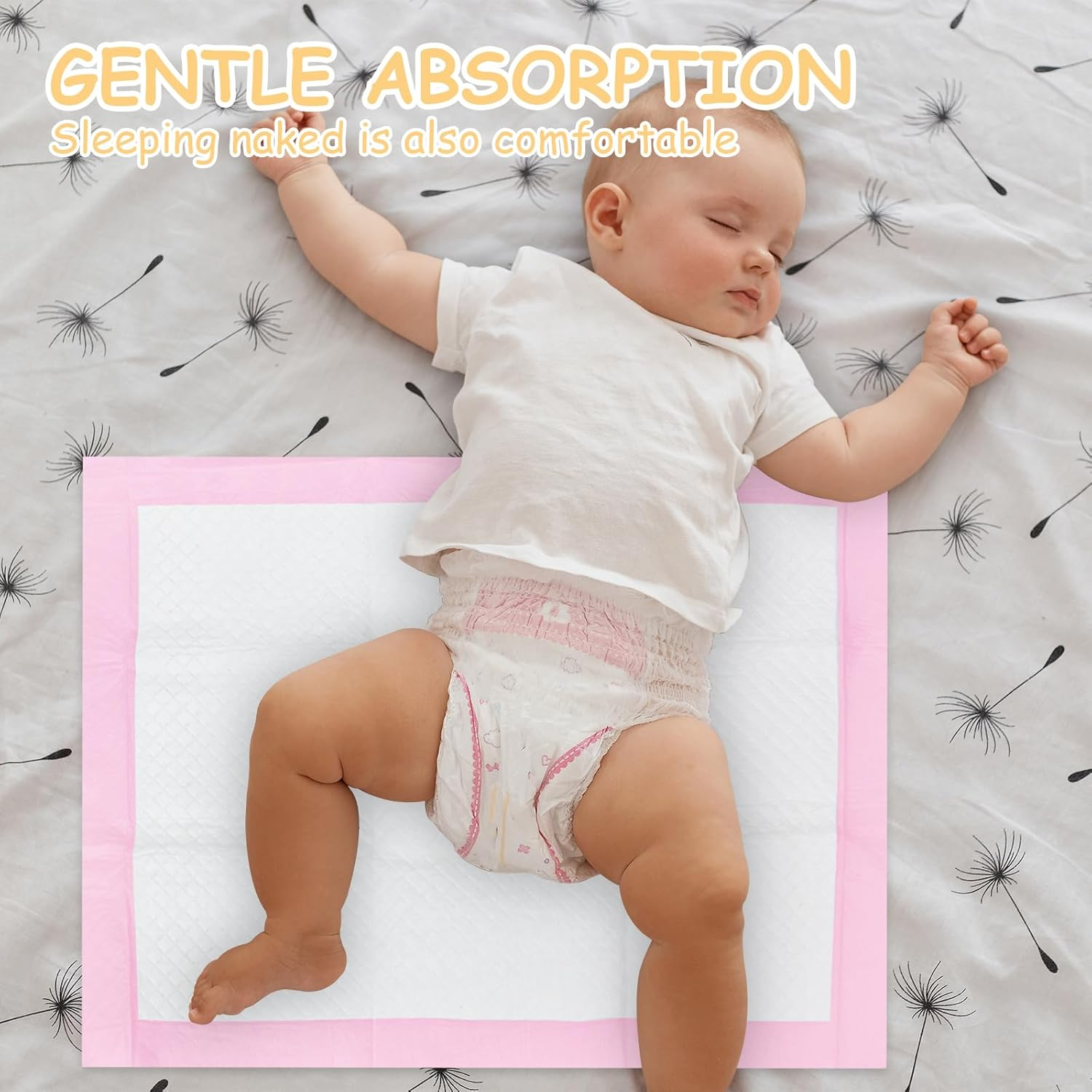 XIGGA 25 Pcs Disposable Diaper Changing Pad - Highly Absorbent, Leak Proof, Suitable for Baby Home or Travel Use, 13 X 18 in - Pink - Blue image number 6