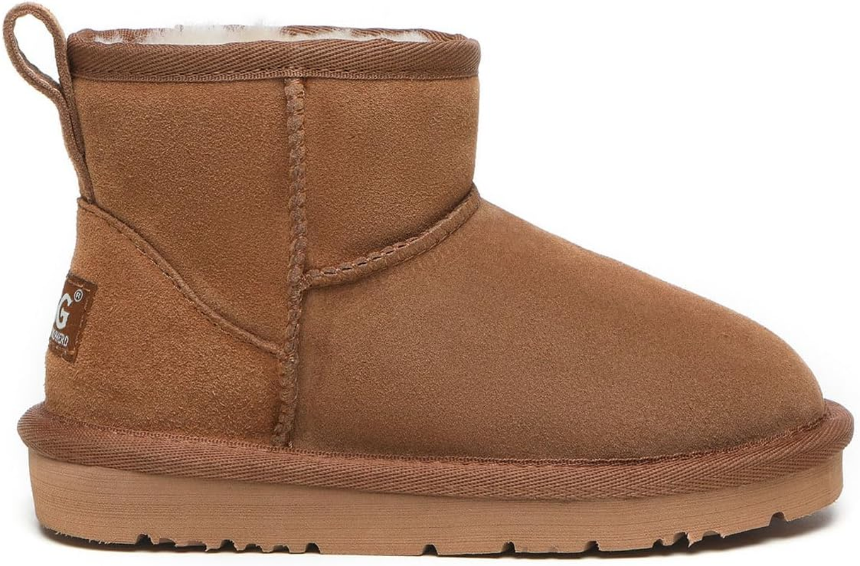 AS UGG Kids Boots Sheepskin Wool Suede Upper Water Resistant Mini Boots Noel