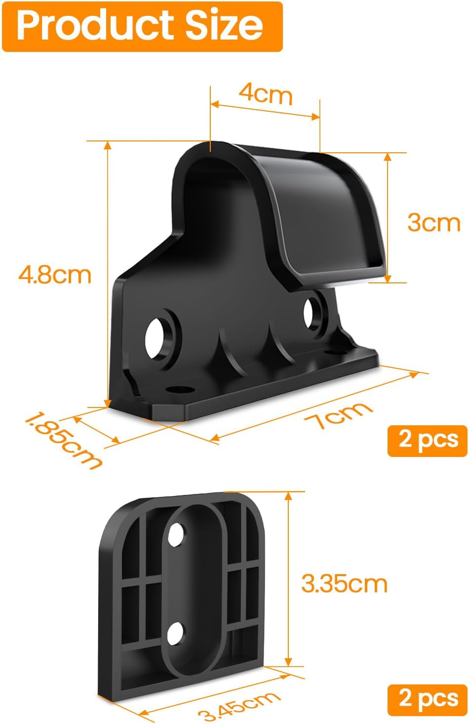 Yaekea Retractable Baby Gate Replacement Parts Compatible with 55" W X 33" H Retractable Baby Gates Including 2 Latches+2 Brackets+1 Set of Screws for Dog Gate Easy Installation image number 4