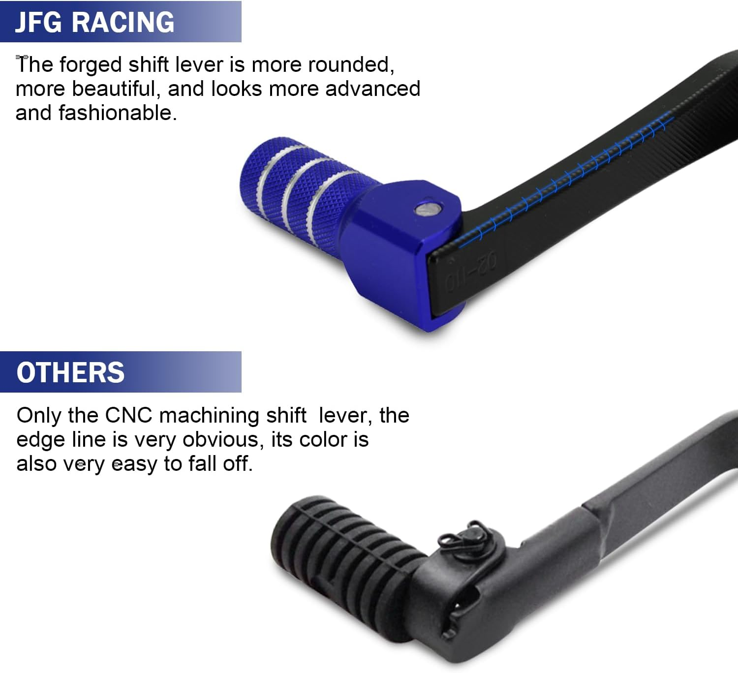 JFG RACING Motorcycle Gear Shifter Shift Lever Folding Tip CNC for TTR 110 08-09 11-21 CRF 110 CRF110F 2013-2023 Blue image number 3