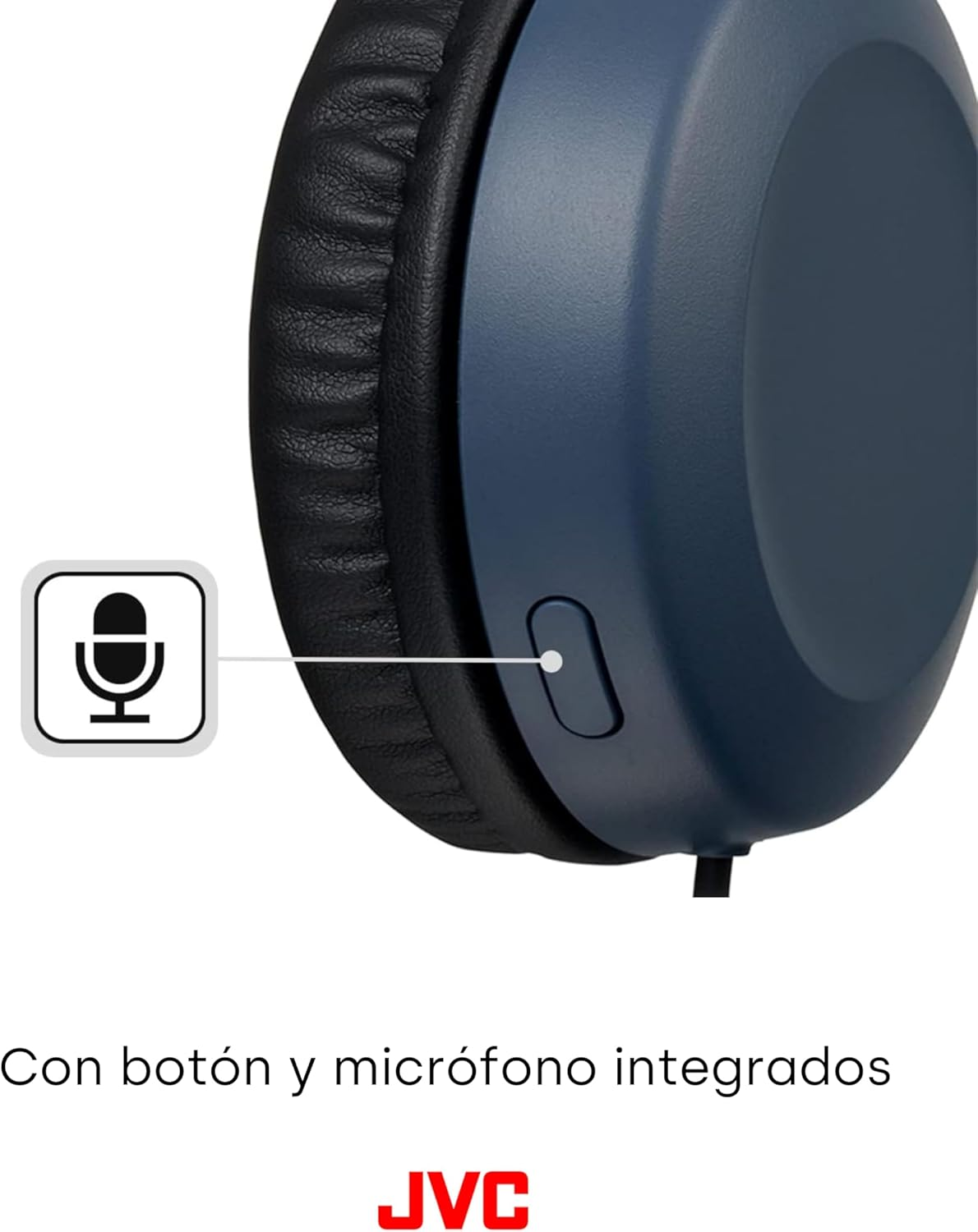 JVC HA-S31M Wired Over-Ear Headband Headphones with Microphone & Remote - Slate Blue image number 2