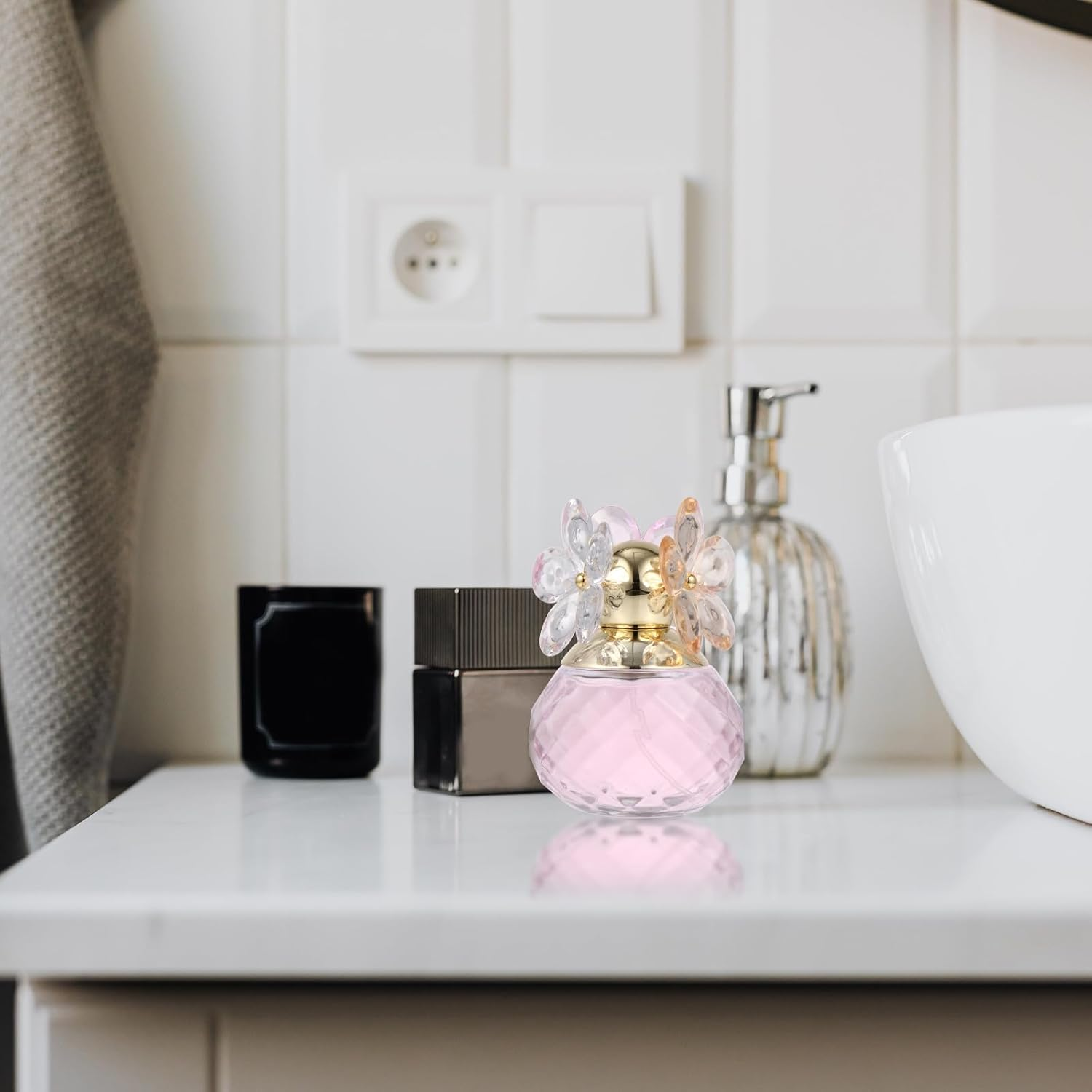 SEWACC 1 Bottle Lady Girl Women Natural Perfume Light Fragrance Romantic Flower Fruit Perfume Pink Glass Bottle for Everyday Use