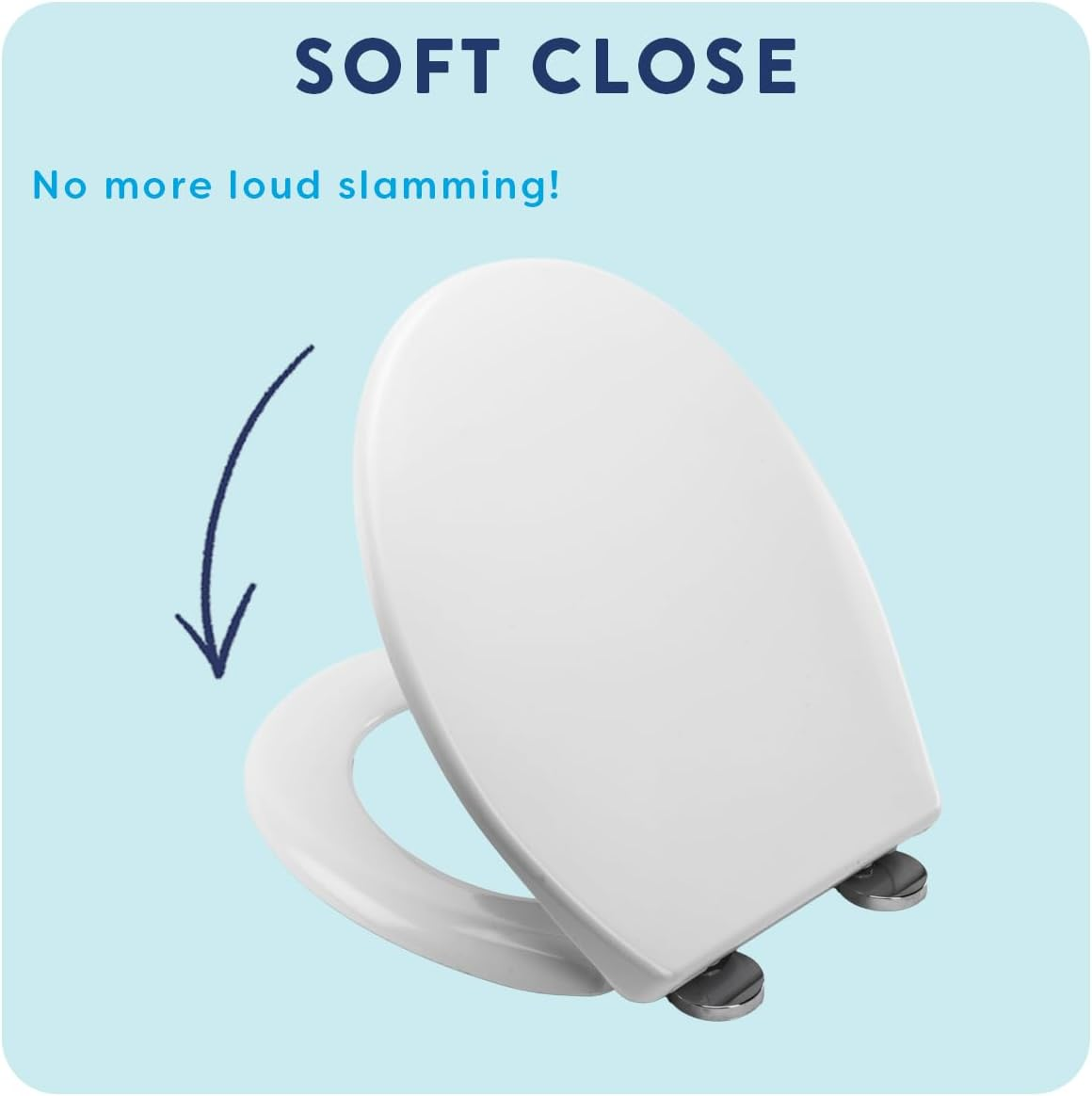 Croydex Constance Flexi-Fix White Universal Toilet Seat Soft Close, Quick Release, Adjustable, Made from Anti-Bacterial Treated Plastic, Top and Bottom Fixing image number 1