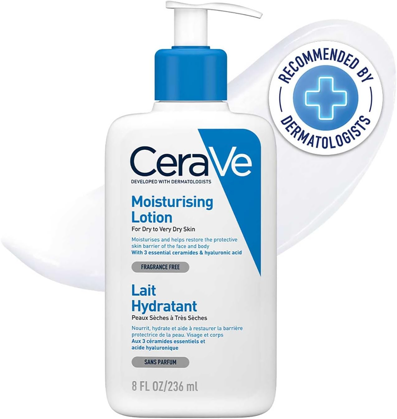 Cerave Moisturising Lotion 236Ml, for Normal to Very Dry Skin, Daily Body & Face Moisturiser, Moisturises & Helps Restore Protective Skin Barrier, Hyaluronic Acid + Ceramides, Fragrance Free image number 2