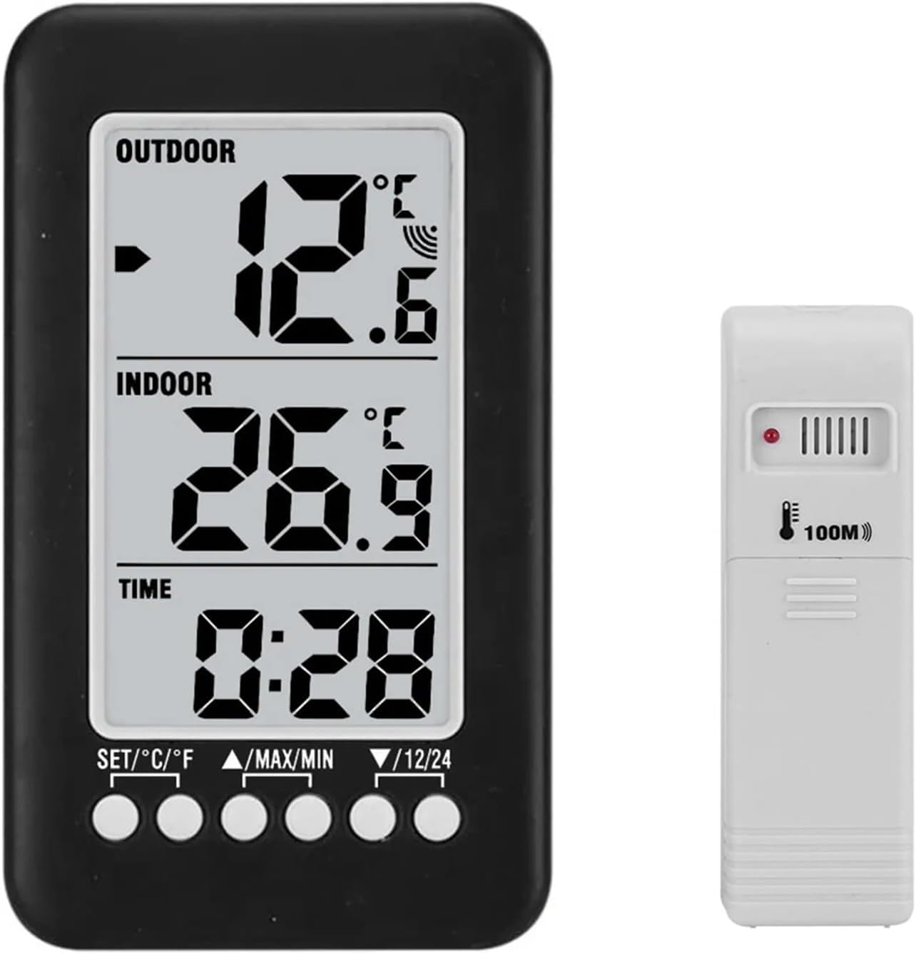 Meichoon Wireless Thermometer,Indoor & Outdoor Weather Station Digital Temperature Monitor Thermometer with Remote Control,Household Refrigerators,Ice Storage,Maximum and Minimum image number 2