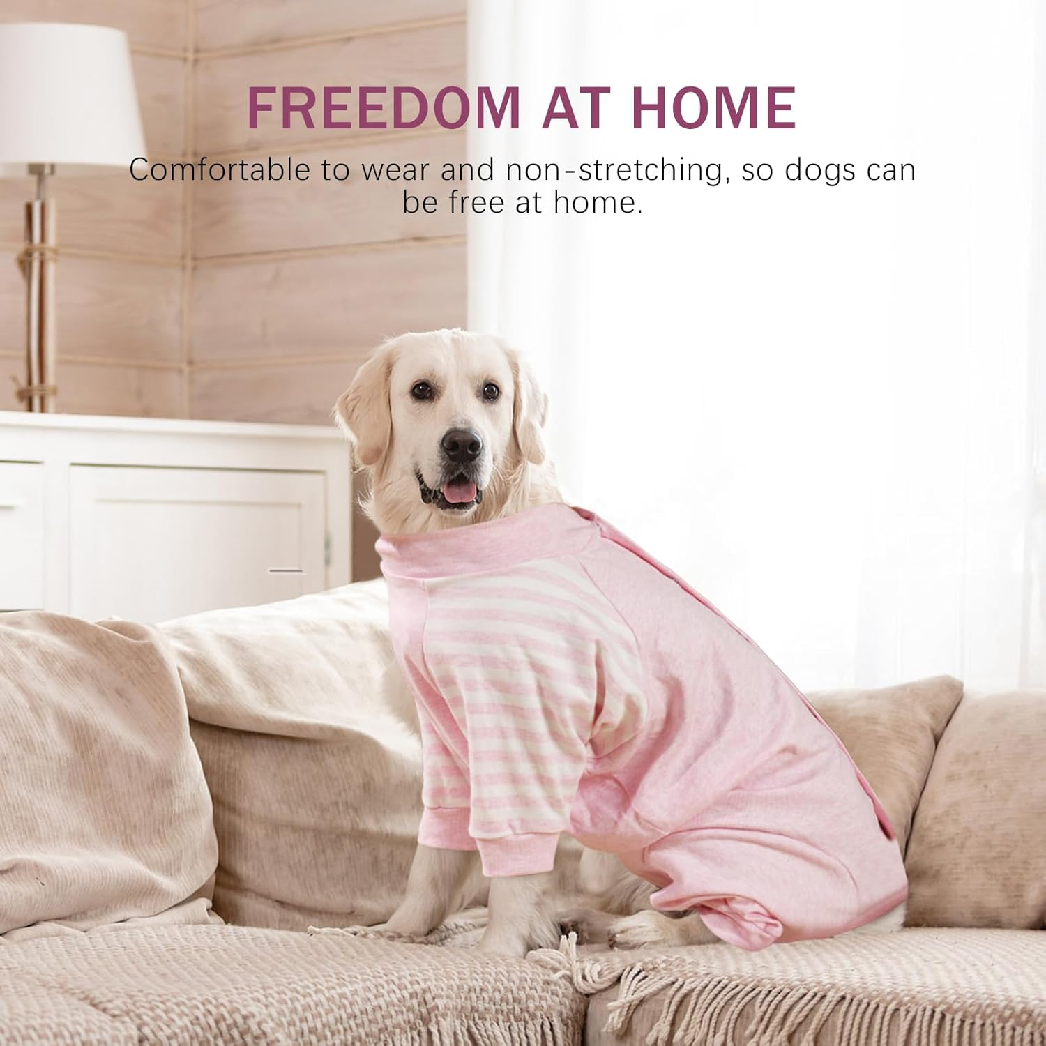 Lelepet Dog Recovery Suit for Female Male Dogs, Soft Dog Operation Medical Suit, Dog Post Surgery Body Suit, Long Sleeve Dog Onesie after Surgery, Pet Surgical Spay Neuter Shirt Stop Licking, Pink L image number 4