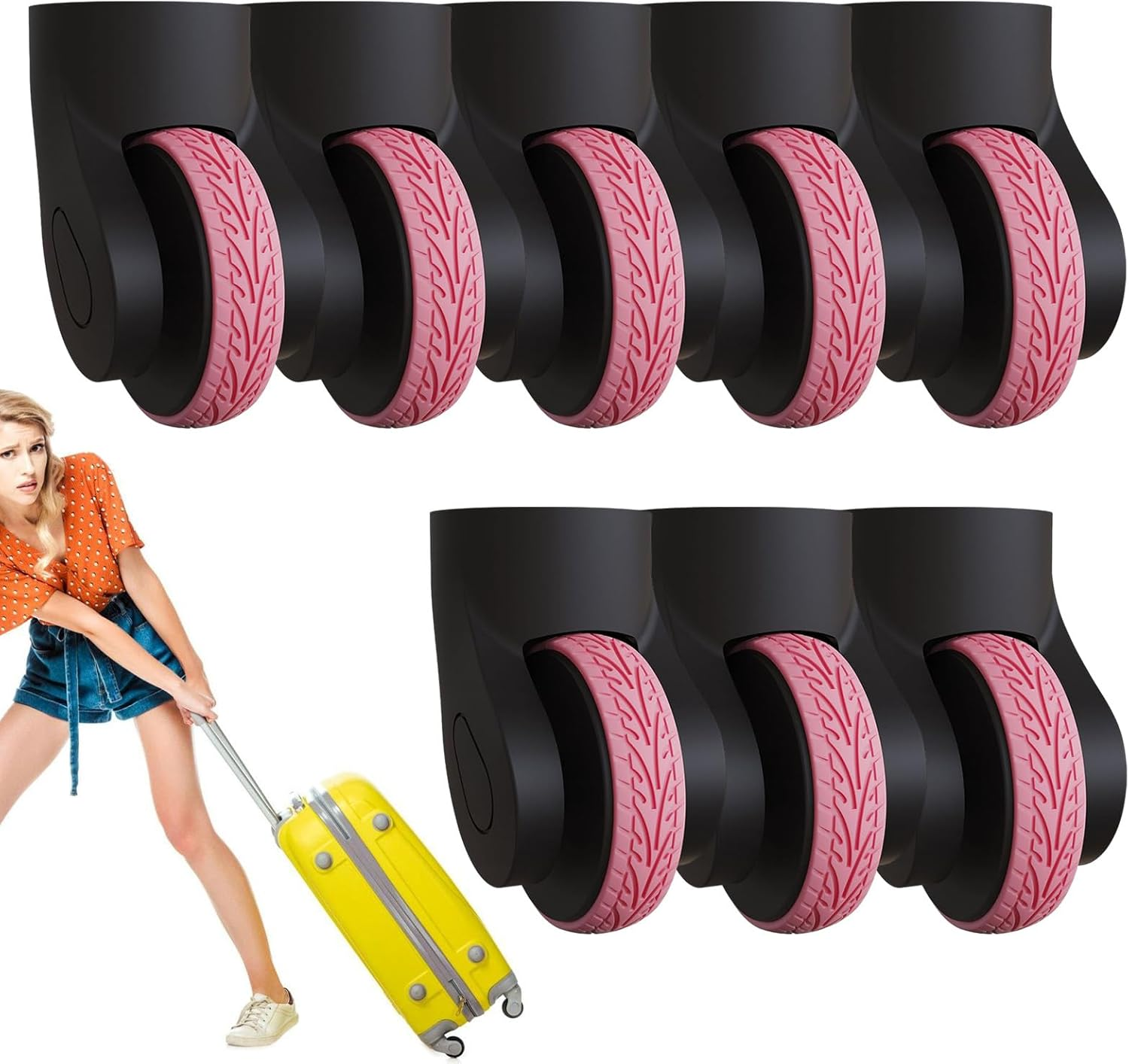 Luggage Wheel Protector Covers, Silicone Luggage Compartment Wheel Protection Cover, Travel Accessories, Suitcase Wheels Protector Cover Replacement, and Reduce Noise Hoffti image number 2