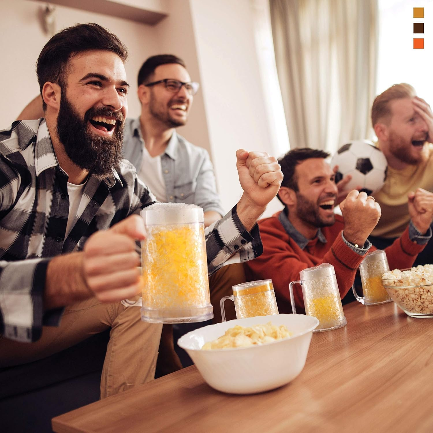 2 Pack Double Wall Insulated Mugs for Beer, Freezable Mugs, 16 Oz Freezer Mugs, Perfect Cooler Cups for Home Bar Accessories, Beer Gifts for Men, Insulated Gel Plastic Pint image number 2