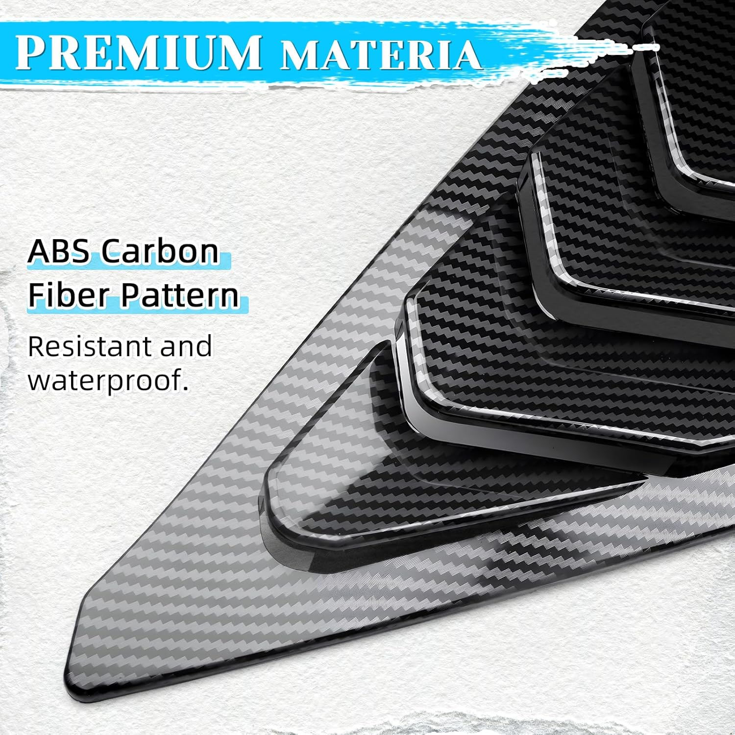 Alicatong Rear Side Window Louvers for 11Th Gen Civic Hatchback Type R Compatible with Honda Civic 2025 2024 2023 2022 Exterior Accessories Air Vent Window Scoop Shades Blinds Cover(Carbon Fiber) image number 4