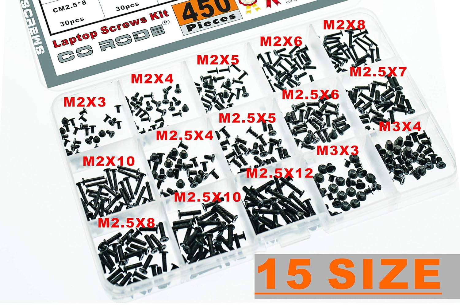 CO RODE 450Pcs Laptop Notebook Computer Screw Kit Set for IBM HP Dell Lenovo Samsung Sony Toshiba Gateway Acer image number 2