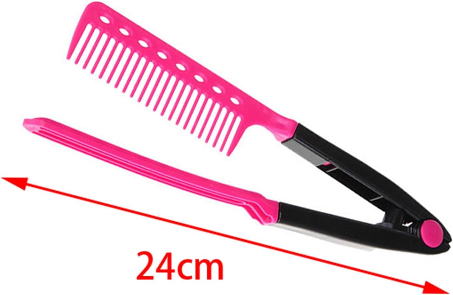 Koolsoo V Type Hair Straightener Comb Folding Straightening Brush Fashion Straight Comb Professional Flat Iron Comb for Knotty Hair Tangled Hair image number 2