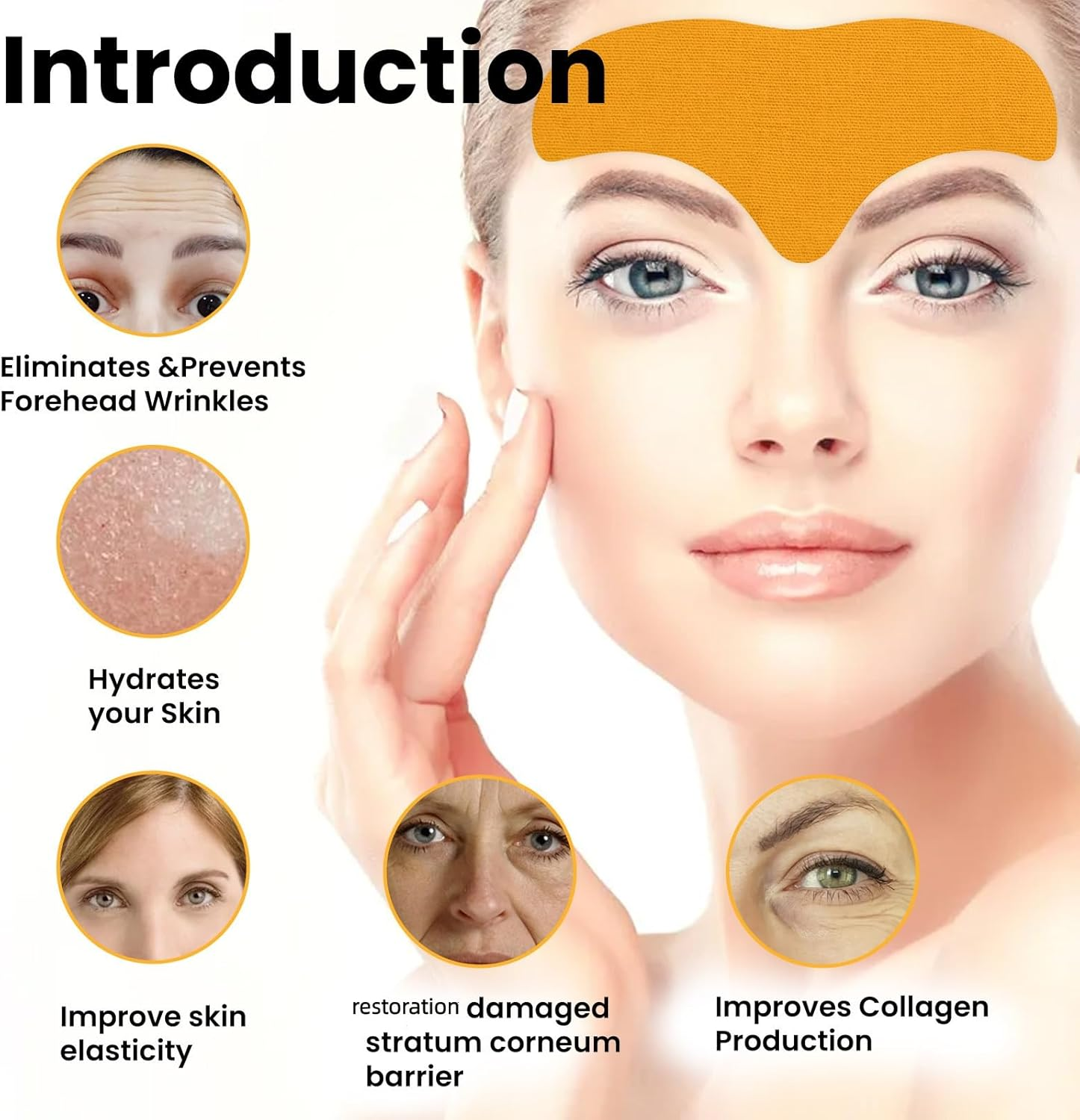 Forehead Wrinkle Patches, Overnight Anti-Wrinkle Patches for Forehead Fine Lines, Reusable Facial Patches for Smoother Skin, Hydrated, Improves Elasticity，Colleage (10PCS in 1 Box) (6PCS) - 2Pcs image number 7
