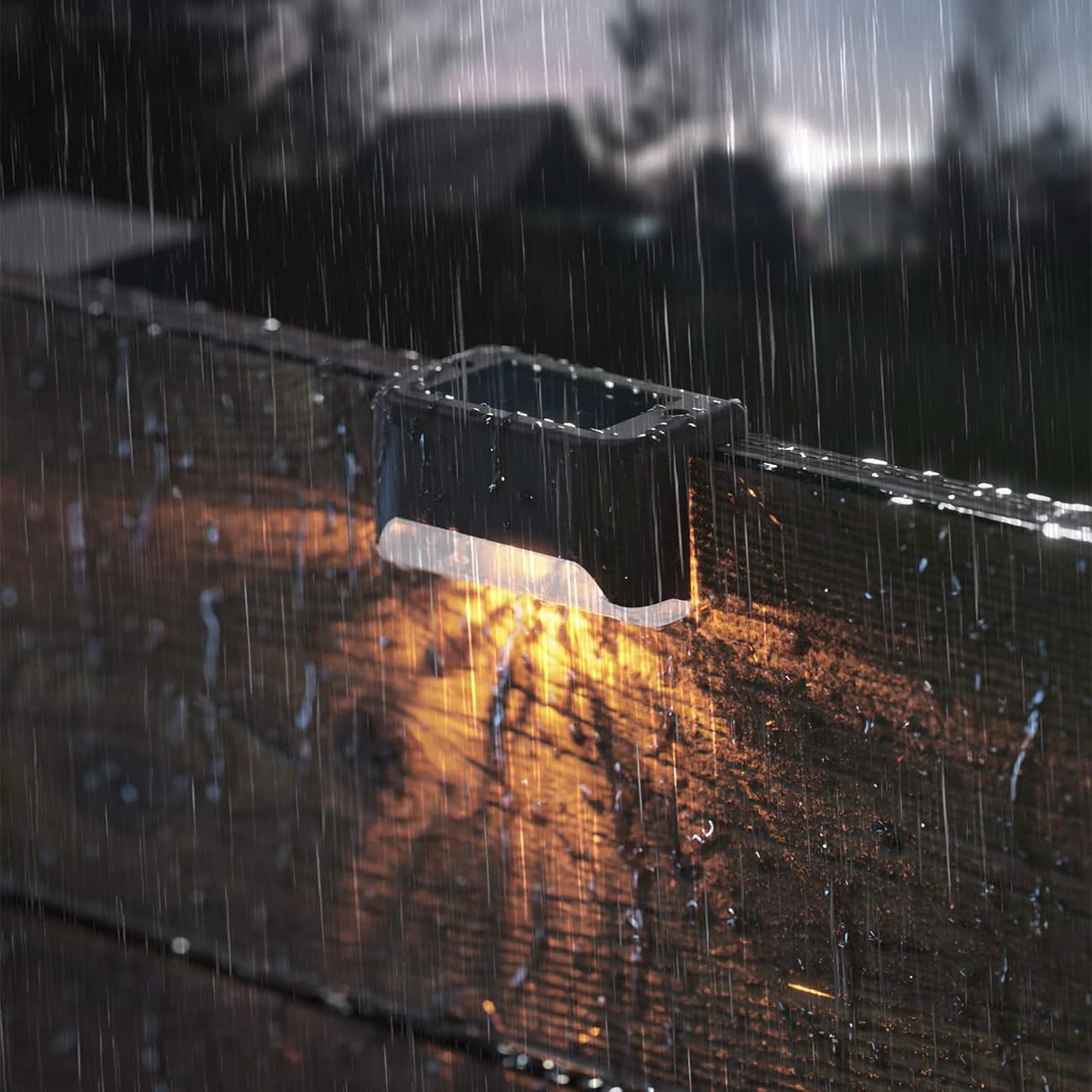 JACKYLED 16 Pack Solar Fence Lights &ndash; Waterproof LED Solar Step Lights Outdoor, Deck Decorative Lighting for Stairs, Fences, Railings, Yards, and Pathways (Brown) image number 5